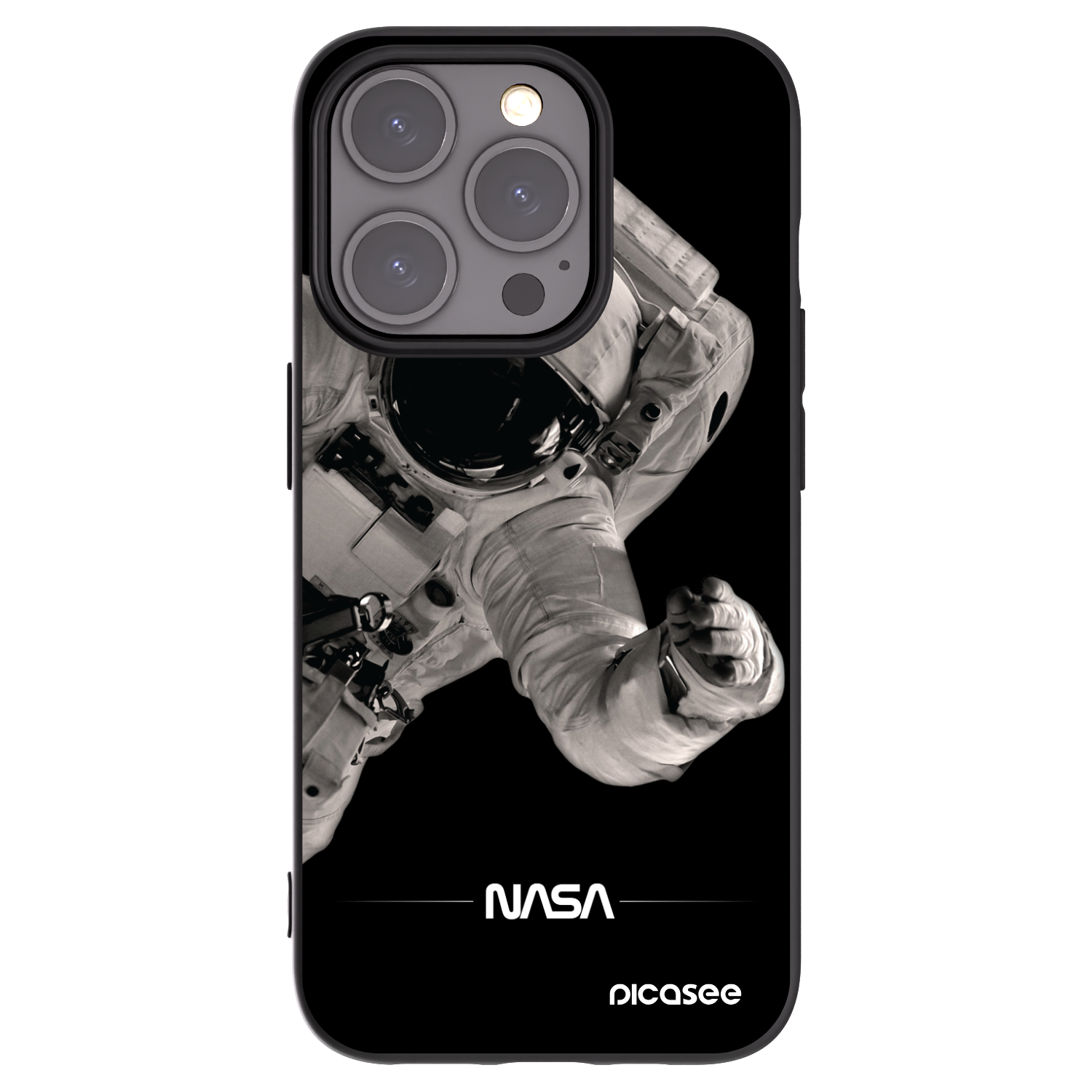 Picasee silikonski črni ovitek za Apple iPhone 15 Pro - Astronaut Big