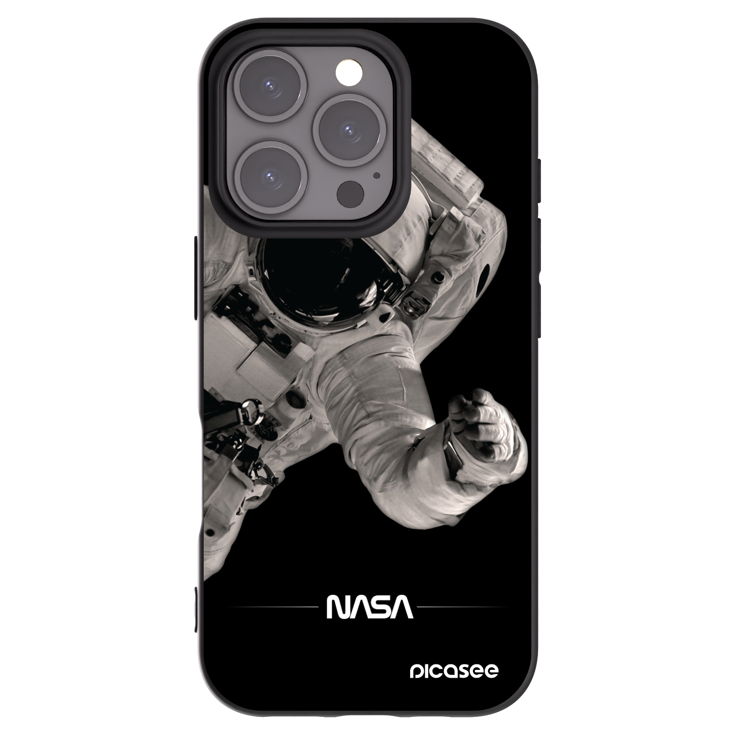 Picasee silikonski črni ovitek za Apple iPhone 16 Pro - Astronaut Big