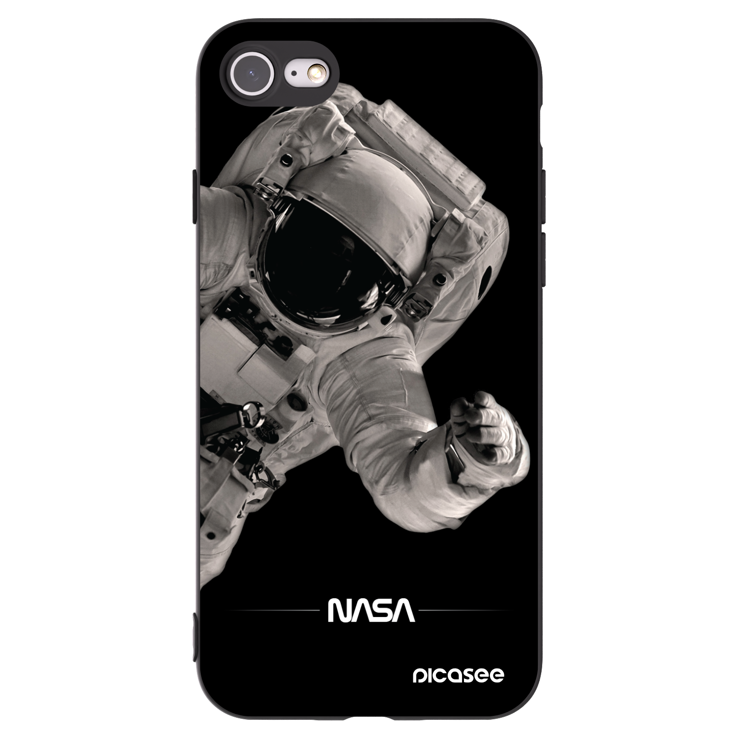 Picasee silikonski črni ovitek za Apple iPhone 8 - Astronaut Big