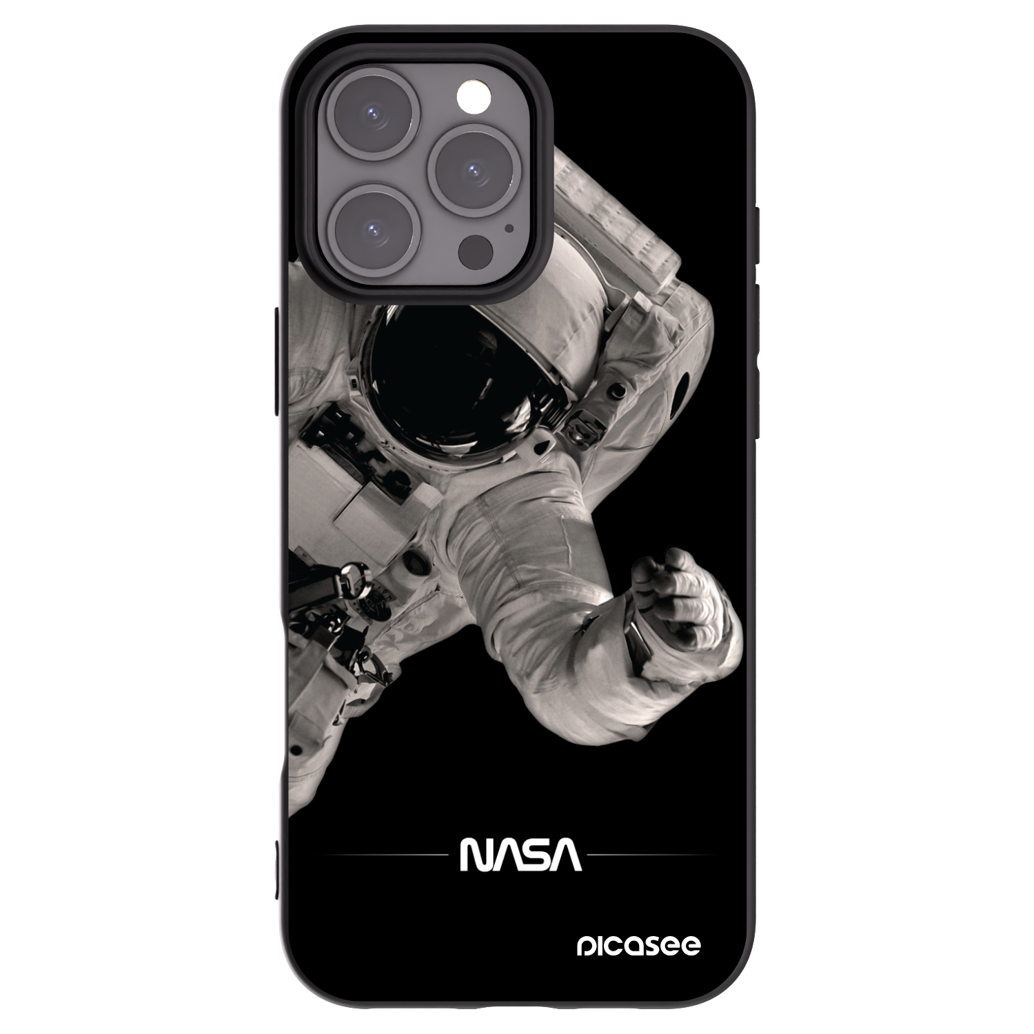 Picasee silikonski črni ovitek za Apple iPhone 16 Pro Max - Astronaut Big