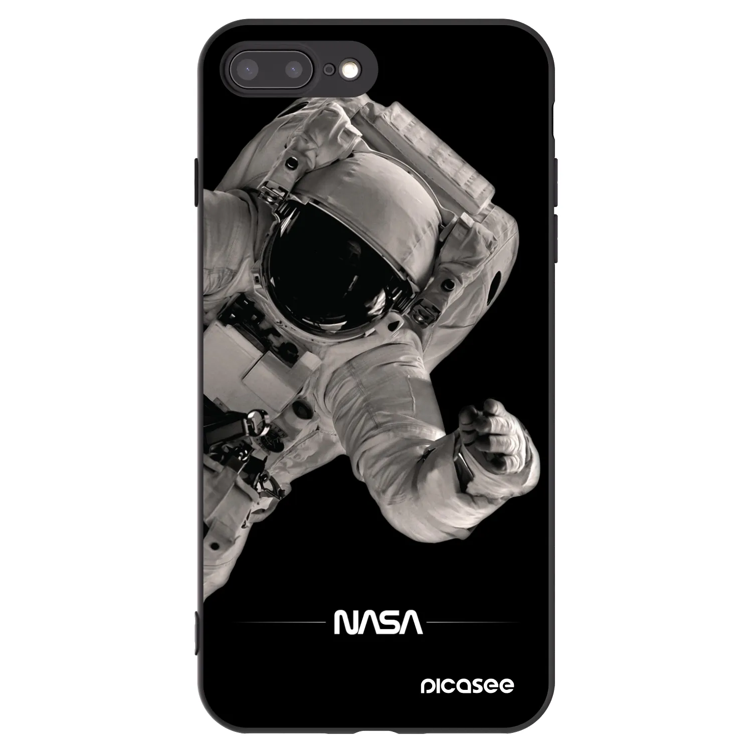 Picasee silikonski črni ovitek za Apple iPhone 8 Plus - Astronaut Big