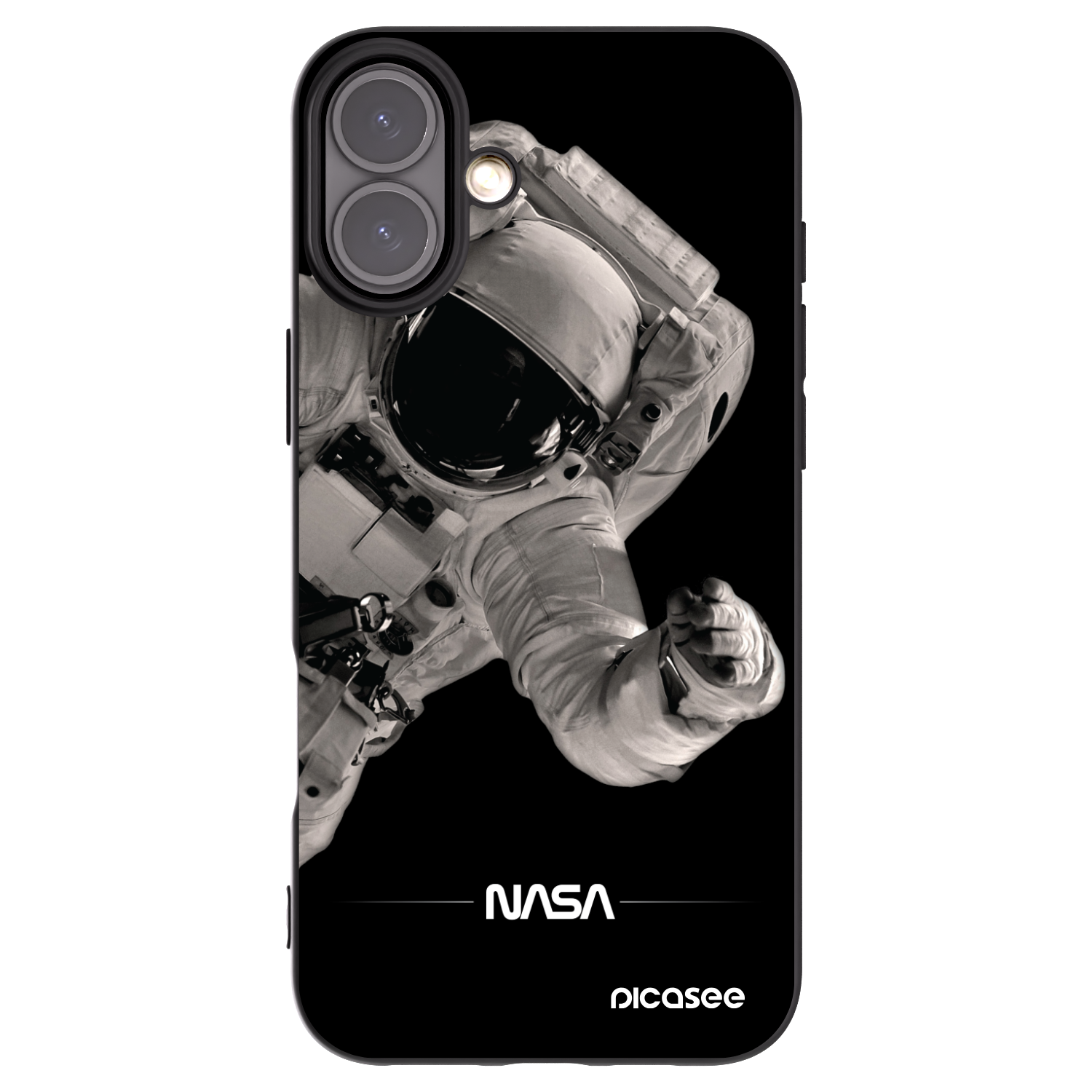 Picasee silikonski črni ovitek za Apple iPhone 16 Plus - Astronaut Big