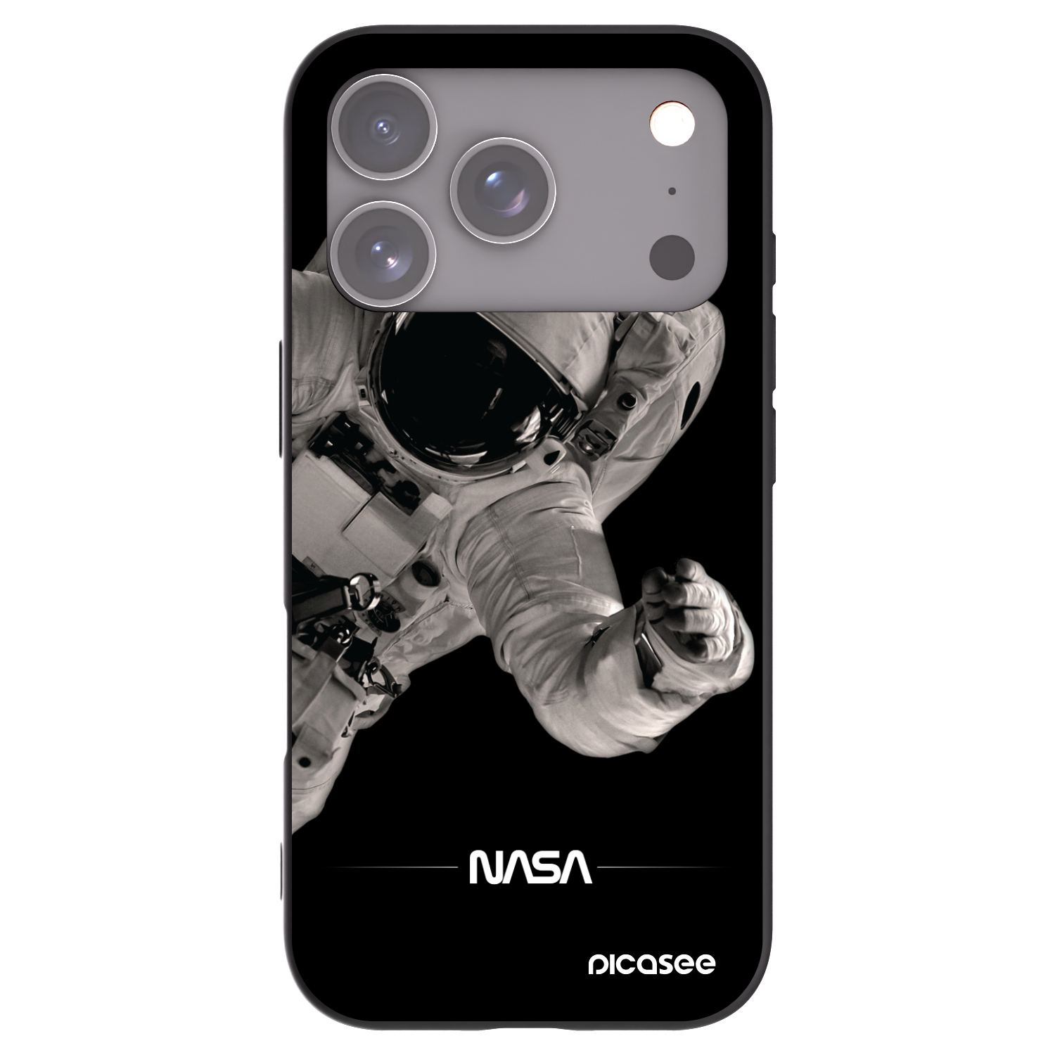 Picasee silikonski črni ovitek za Apple iPhone 17 Pro - Astronaut Big