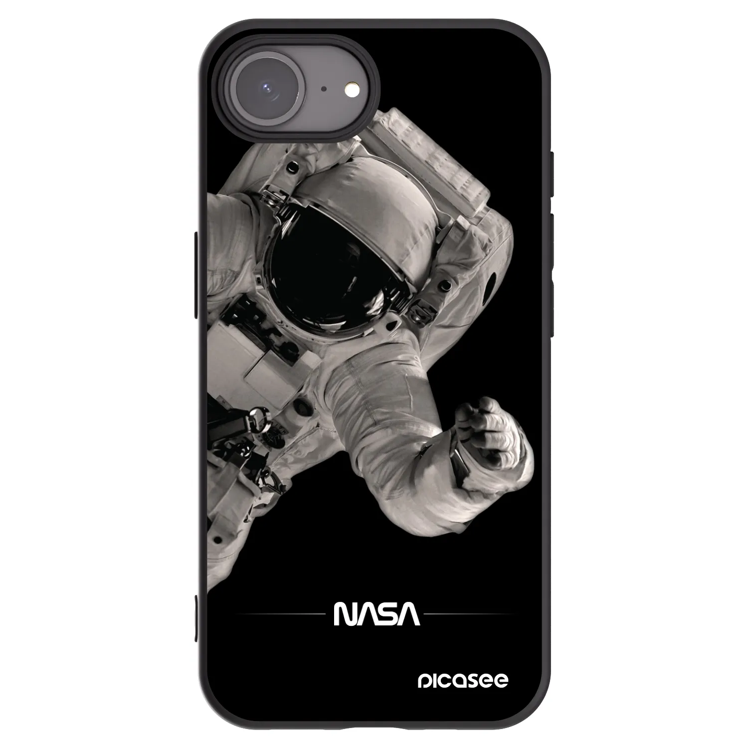 Picasee silikonski črni ovitek za Apple iPhone 17e - Astronaut Big