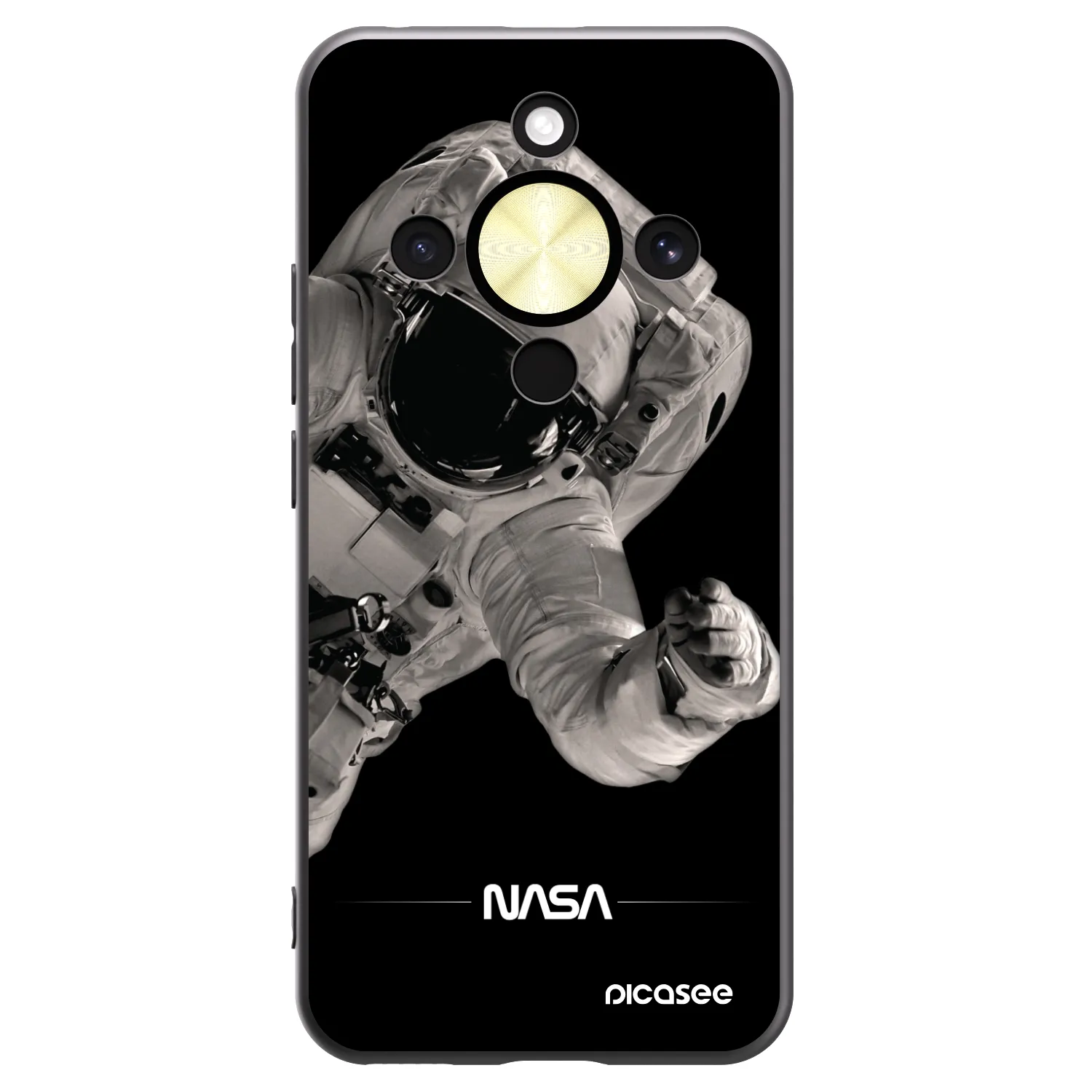 Picasee silikonski črni ovitek za Honor Magic8 Lite 5G - Astronaut Big