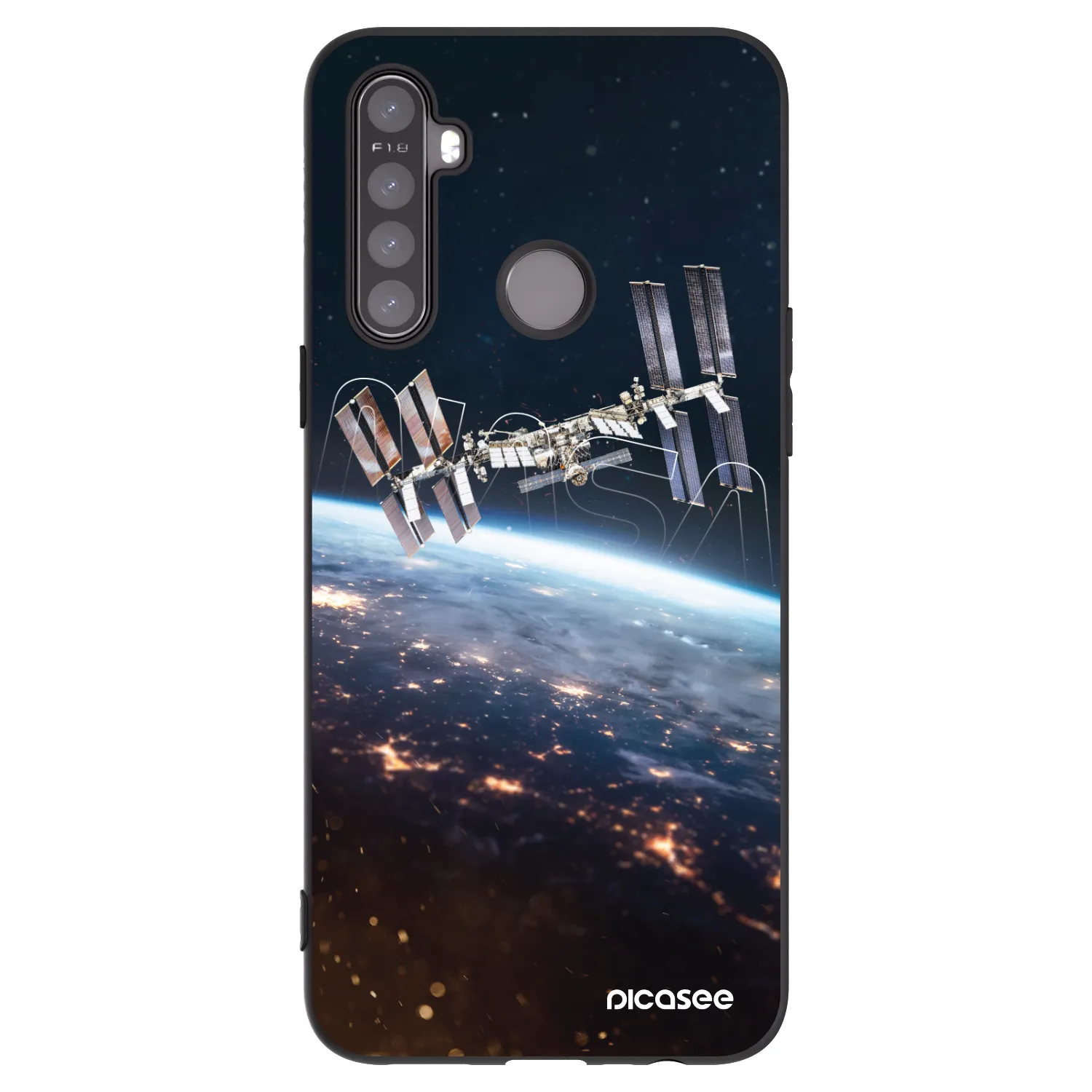 Picasee silikonski črni ovitek za Realme 5 - Station