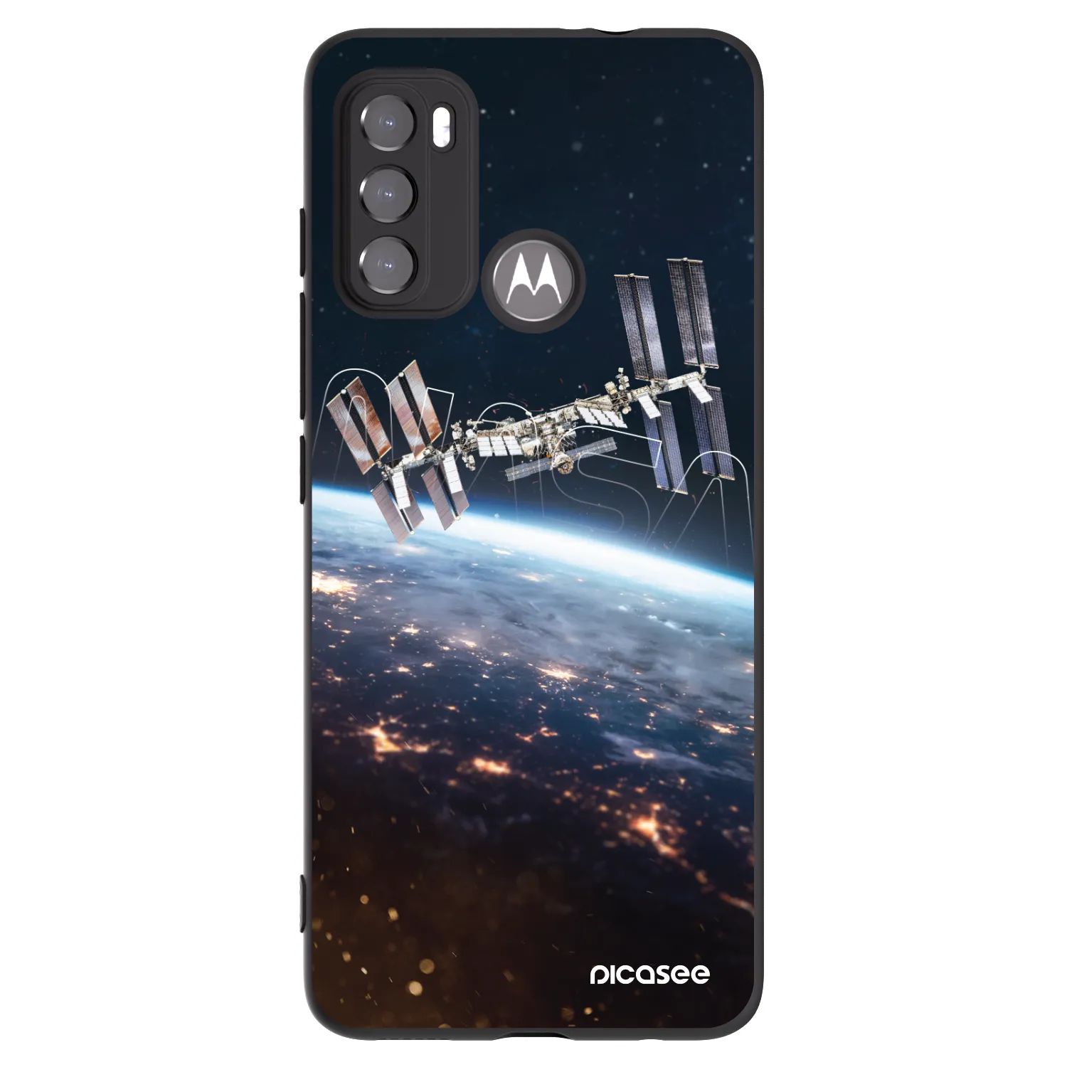 Picasee silikonski črni ovitek za Motorola Moto G60 - Station