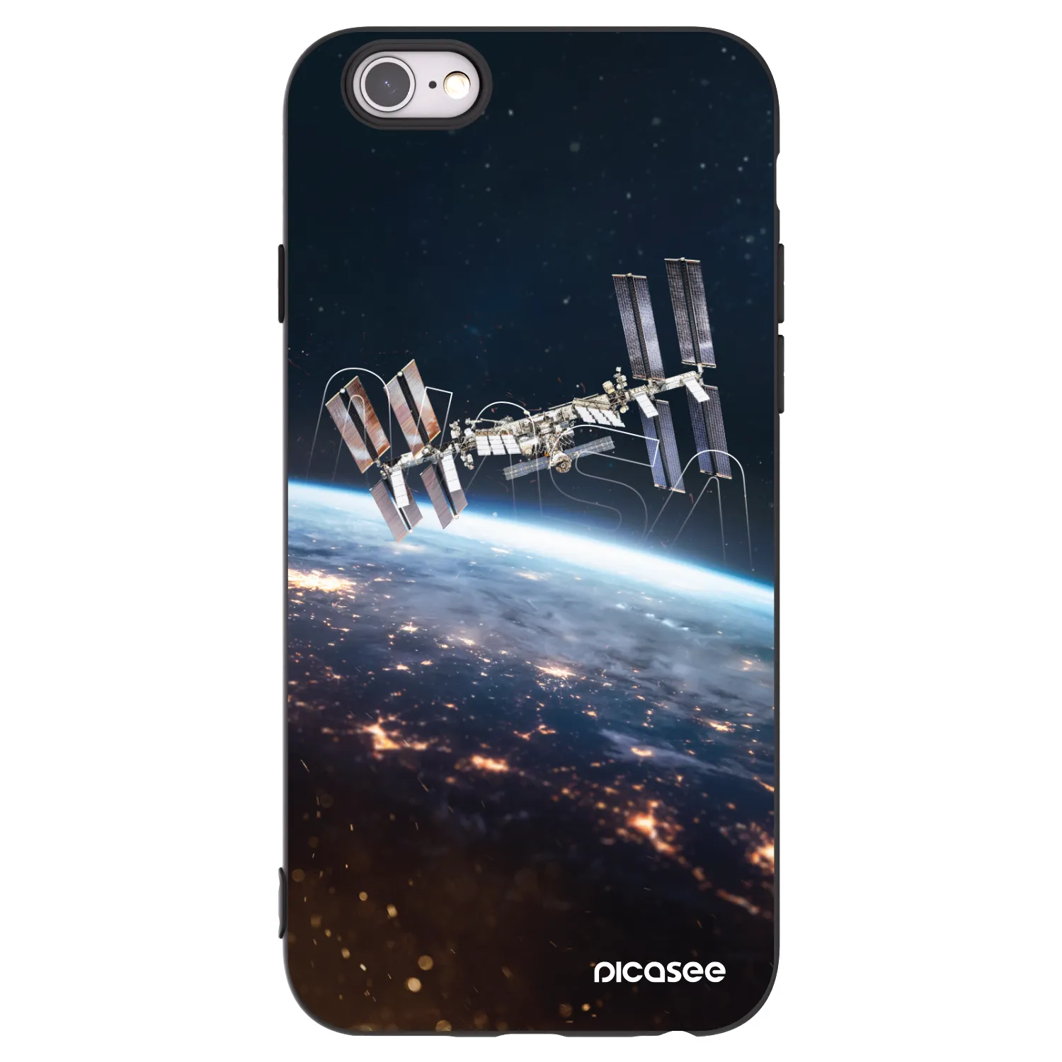 Picasee silikonski črni ovitek za Apple iPhone 6/6S - Station