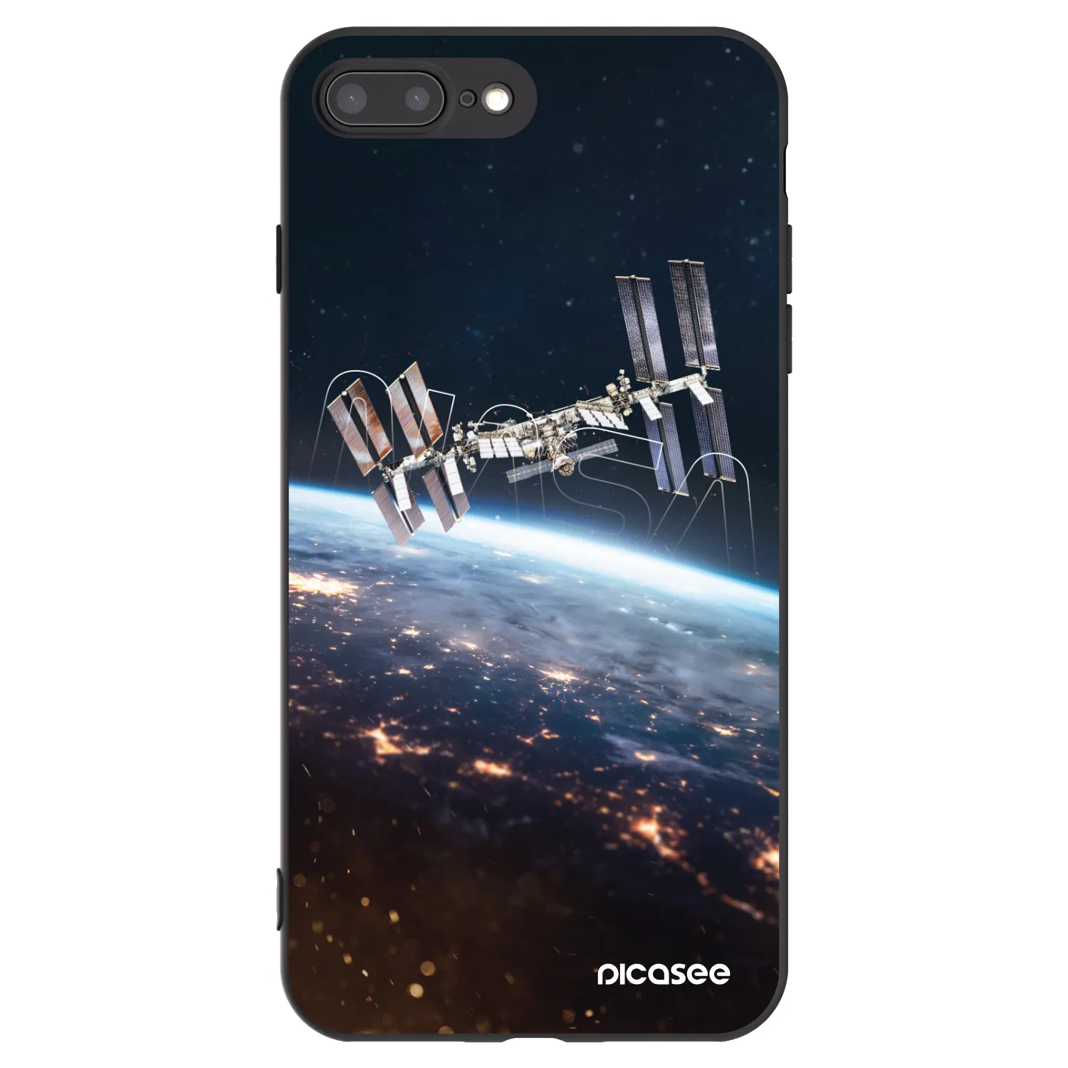 Picasee silikonski črni ovitek za Apple iPhone 8 Plus - Station