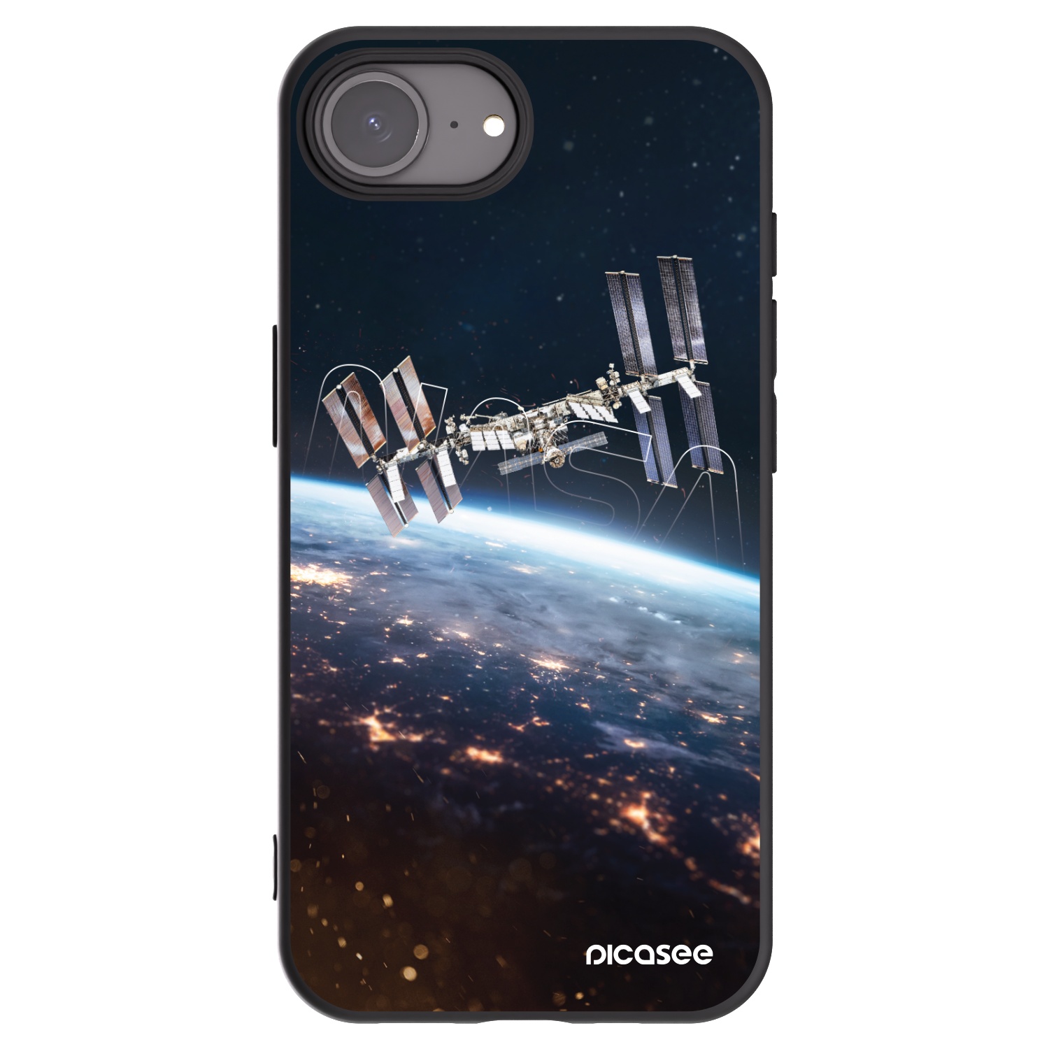 Picasee silikonski črni ovitek za Apple iPhone 16e - Station