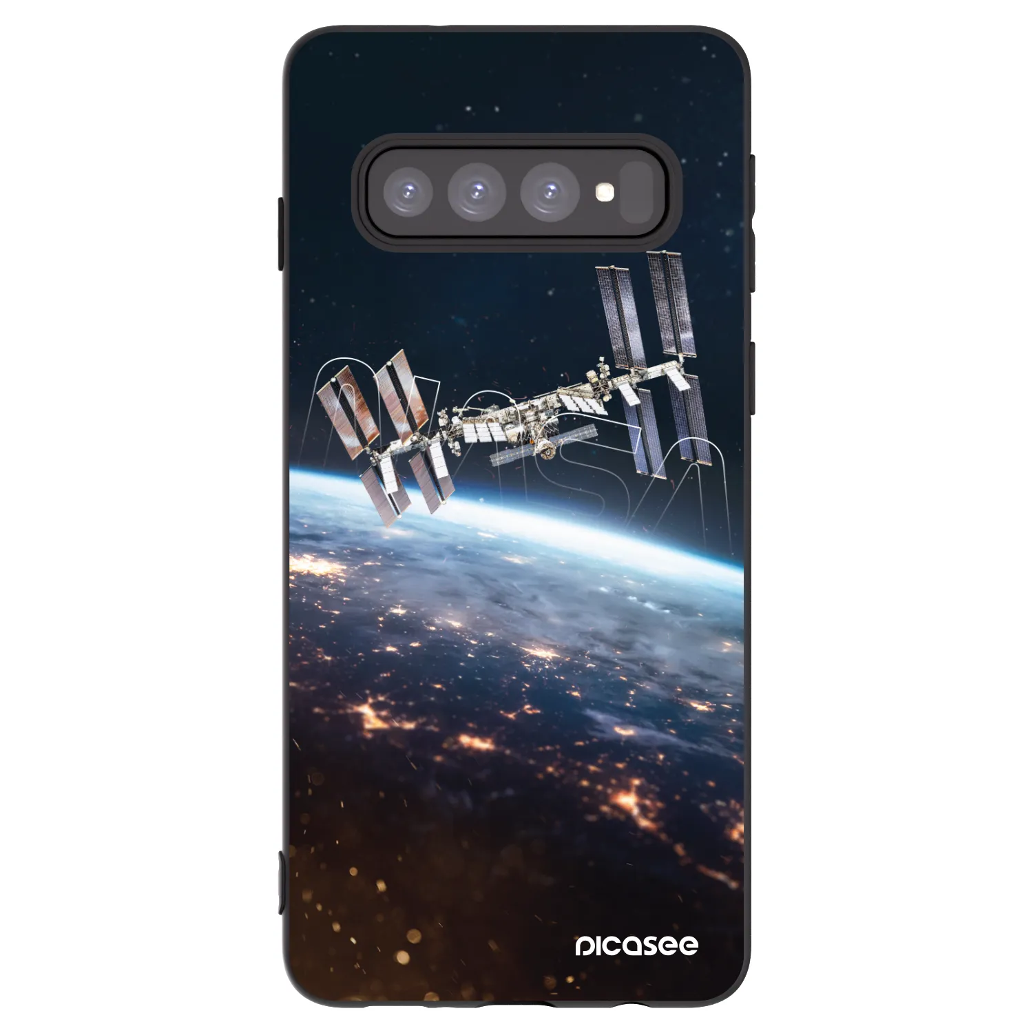 Picasee silikonski črni ovitek za Samsung Galaxy S10 G973 - Station