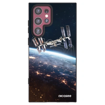 Picasee silikonski črni ovitek za Samsung Galaxy S22 Ultra 5G - Station