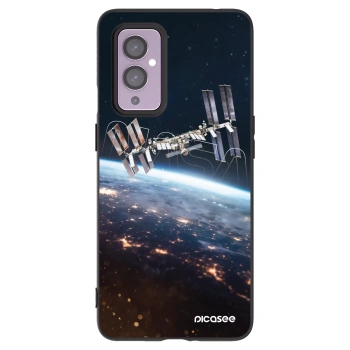 Picasee silikonski črni ovitek za OnePlus 9 - Station