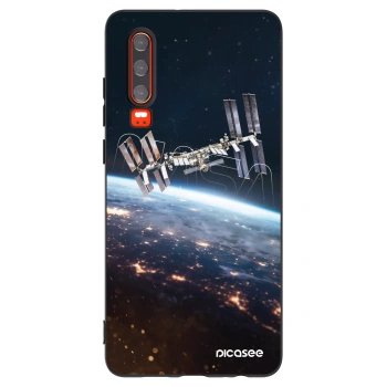 Picasee silikonski črni ovitek za Huawei P30 - Station