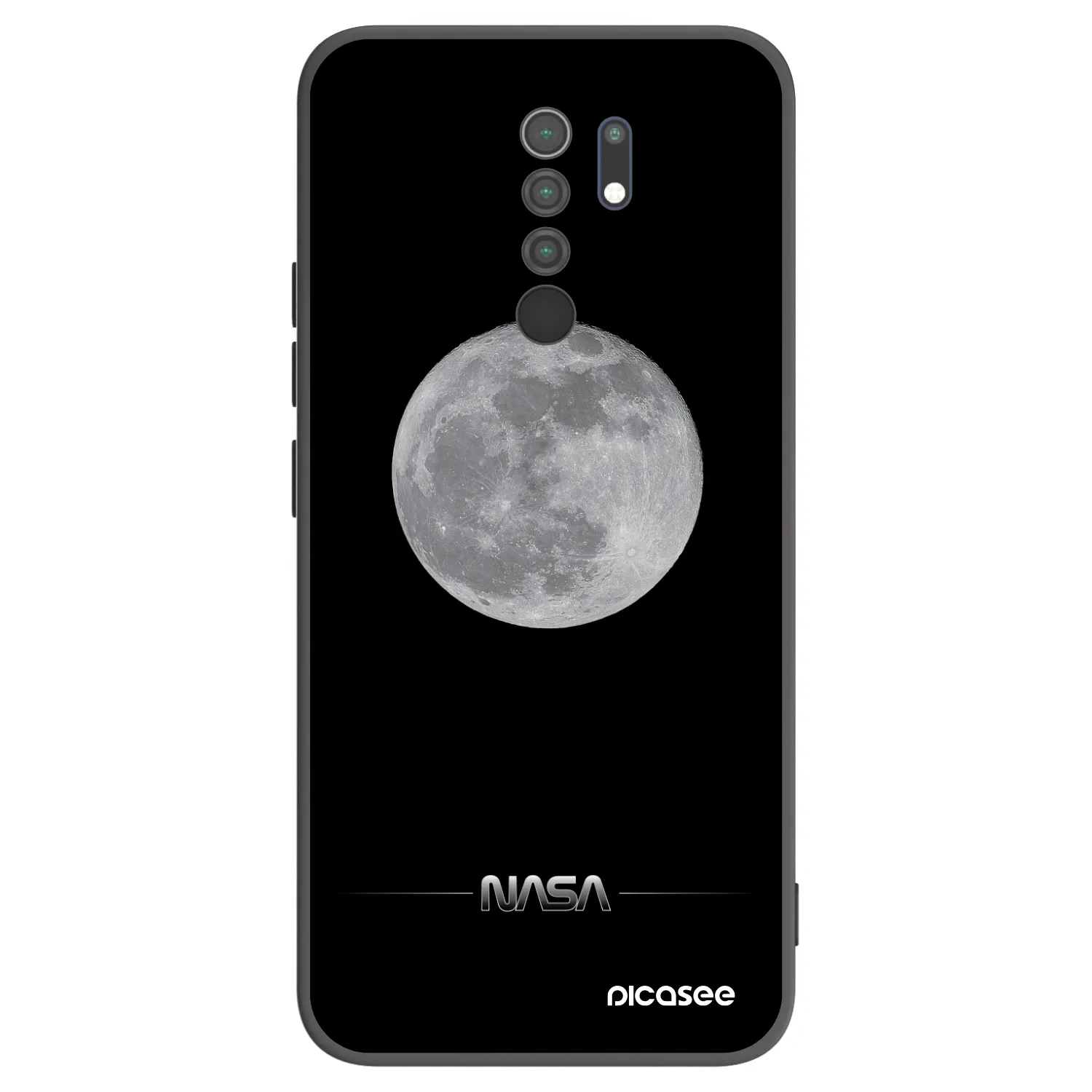 Picasee silikonski črni ovitek za Xiaomi Redmi 9 - Moon Minimal