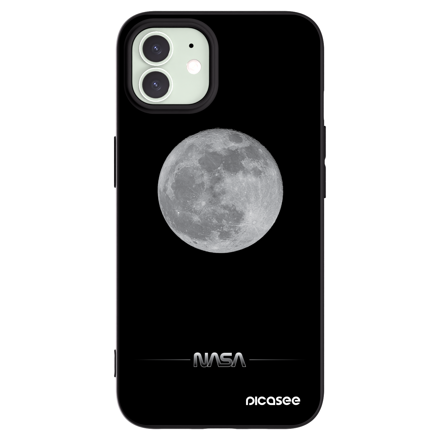 Picasee silikonski črni ovitek za Apple iPhone 12 - Moon Minimal