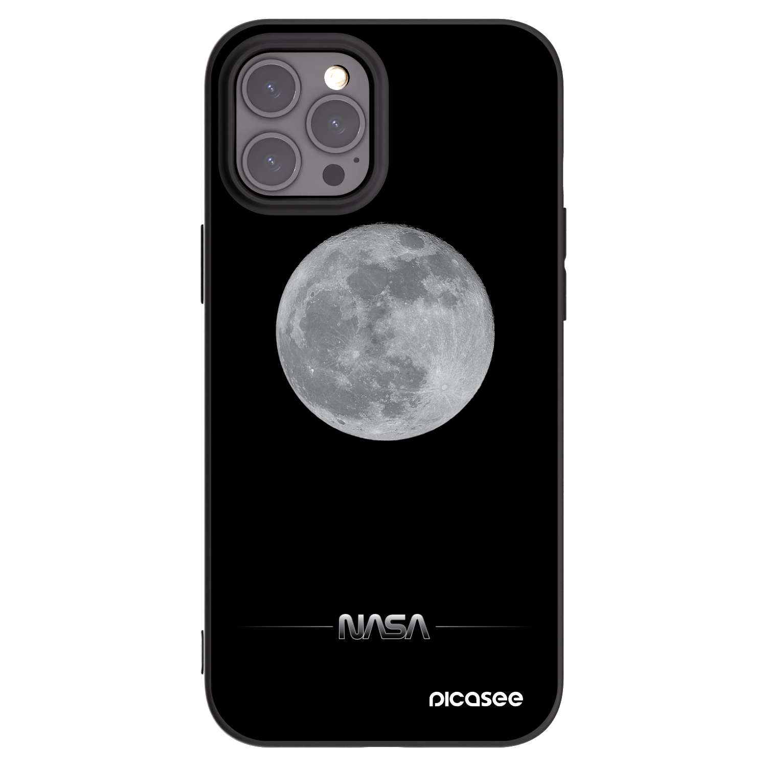Picasee silikonski črni ovitek za Apple iPhone 12 Pro Max - Moon Minimal