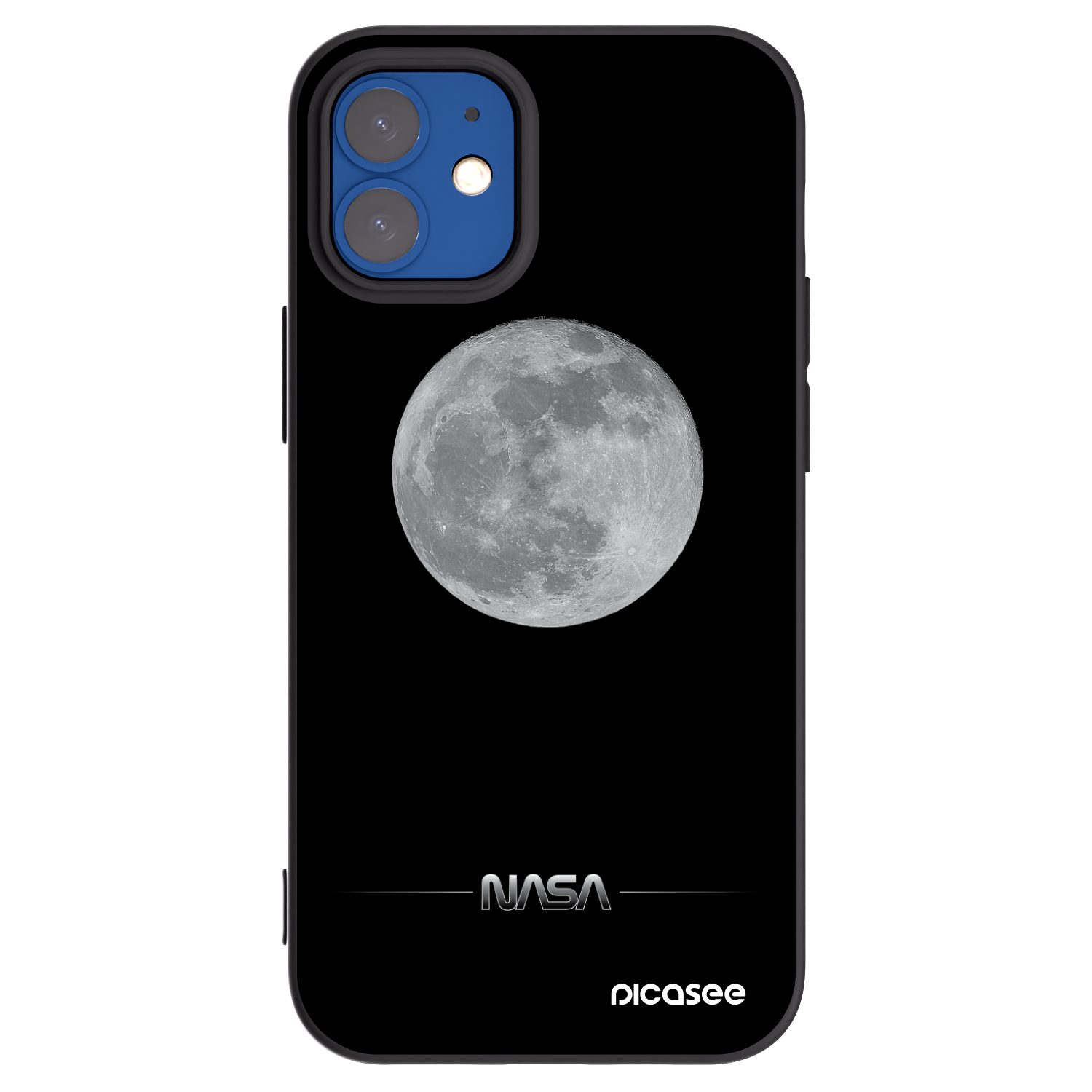 Picasee silikonski črni ovitek za Apple iPhone 12 mini - Moon Minimal