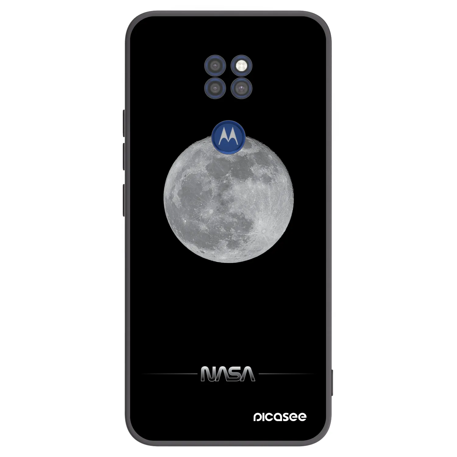 Picasee silikonski črni ovitek za Motorola Moto G9 Play - Moon Minimal
