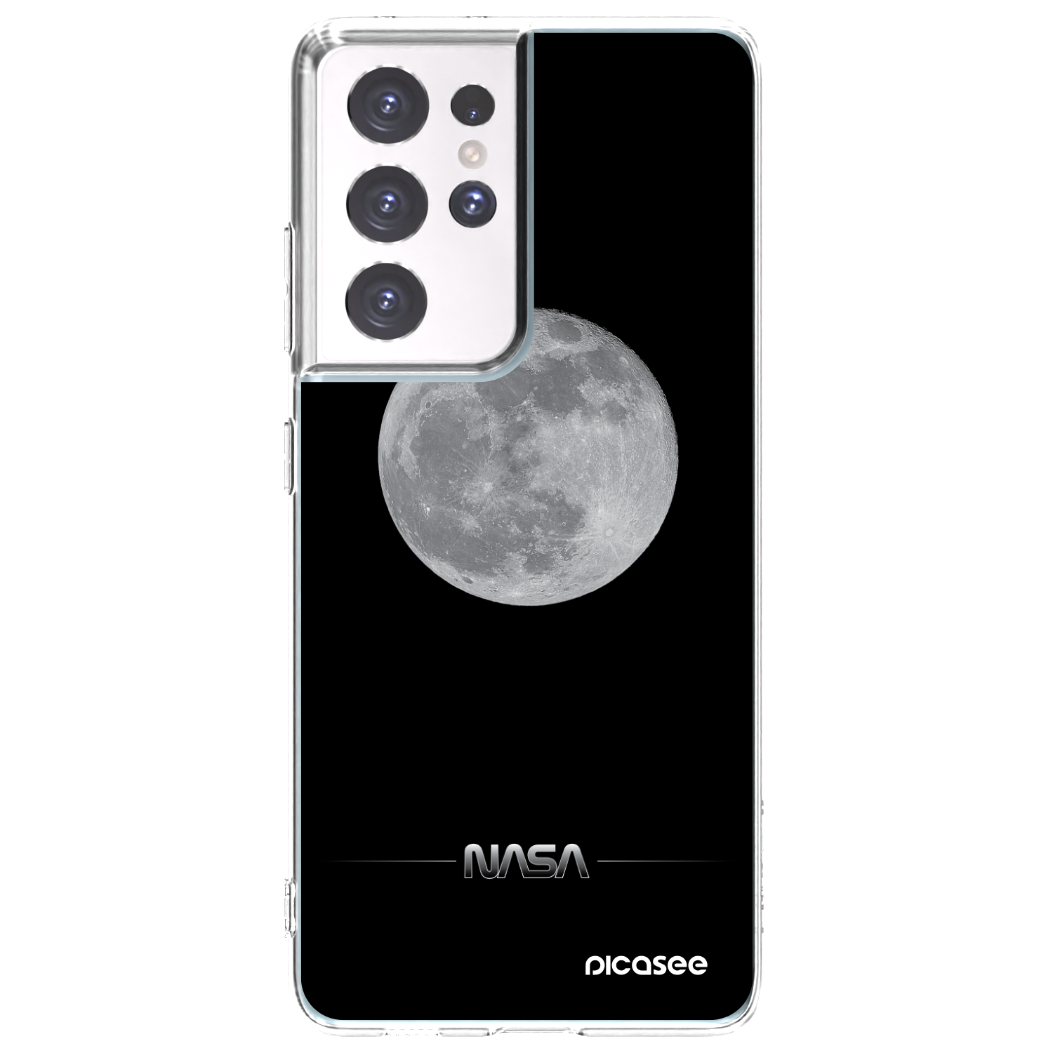 Picasee silikonski prozorni ovitek za Samsung Galaxy S21 Ultra 5G G998B - Moon Minimal