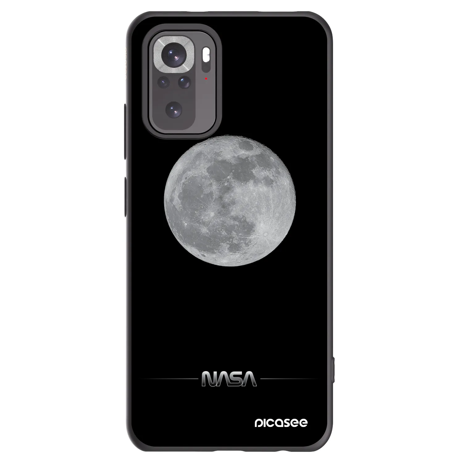 Picasee silikonski črni ovitek za Xiaomi Redmi Note 10S - Moon Minimal