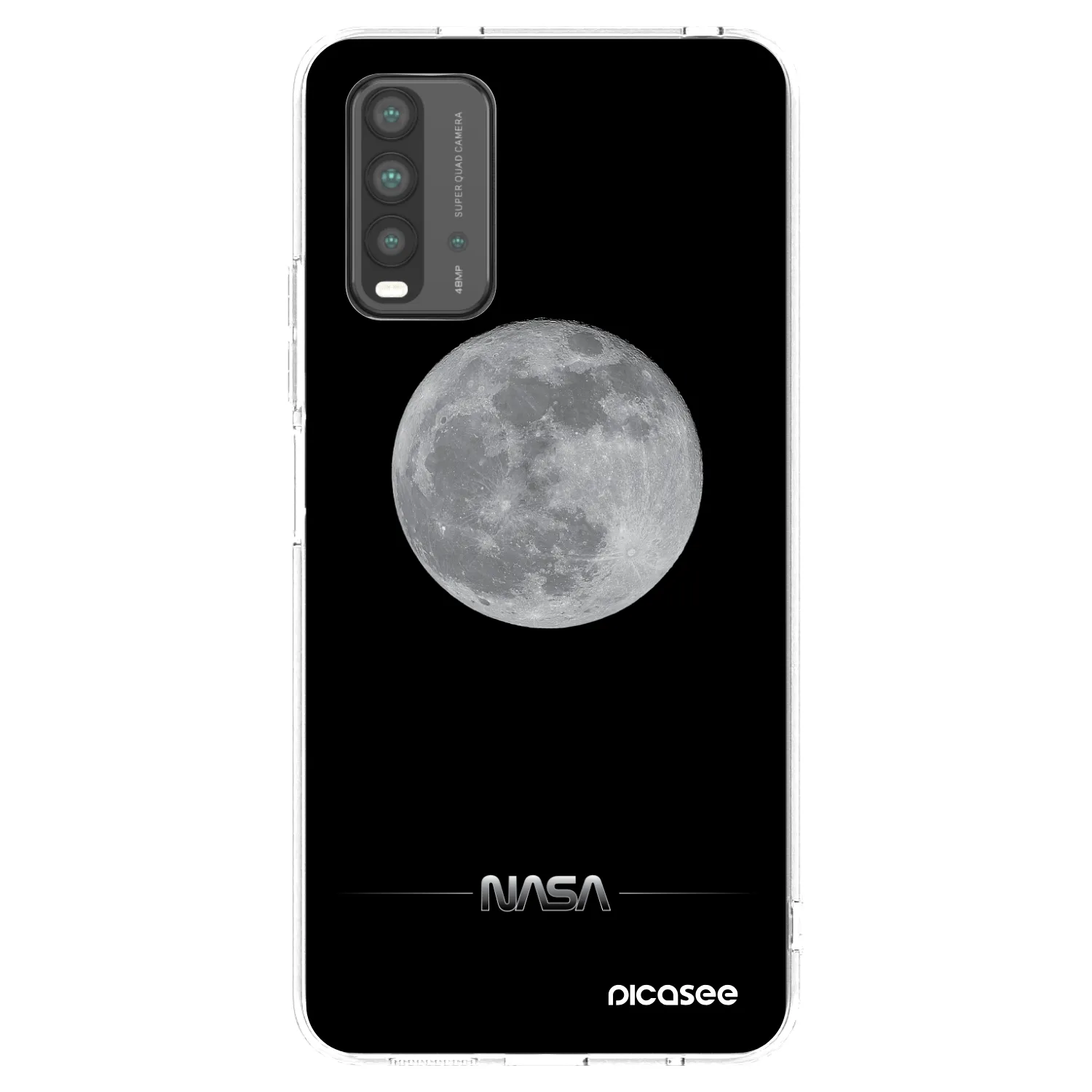 Picasee silikonski črni ovitek za Xiaomi Redmi 9T - Moon Minimal