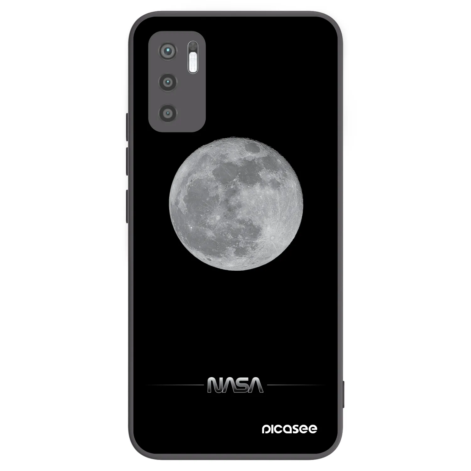 Picasee silikonski črni ovitek za Xiaomi Redmi Note 10 5G - Moon Minimal