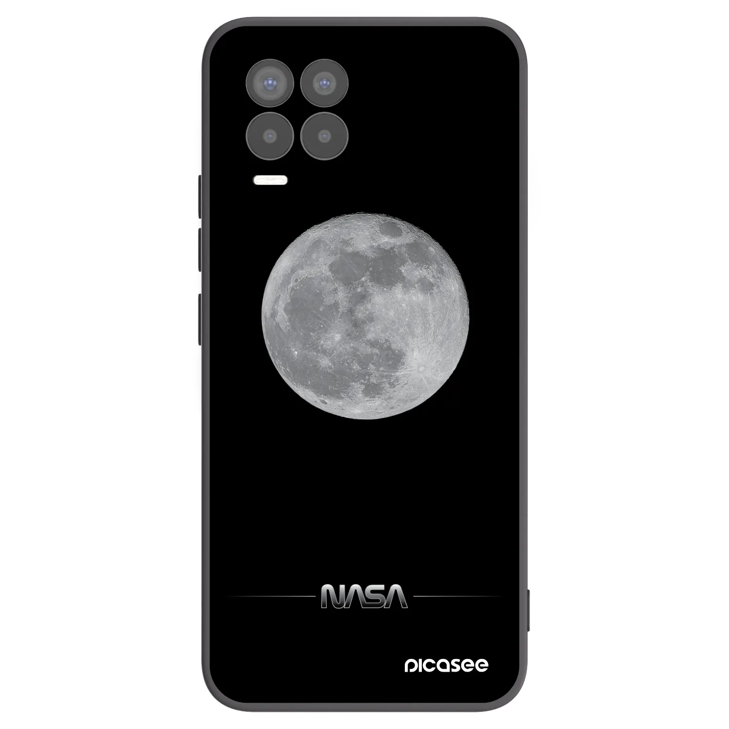 Picasee silikonski črni ovitek za Realme 8 4G - Moon Minimal