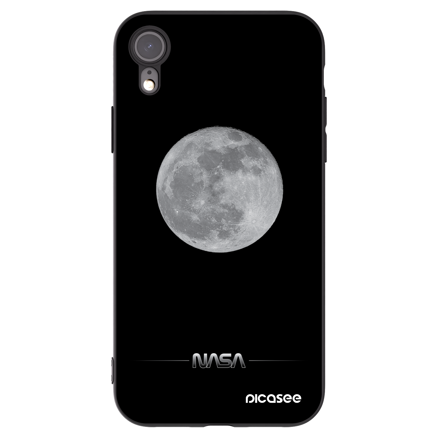 Picasee silikonski črni ovitek za Apple iPhone XR - Moon Minimal