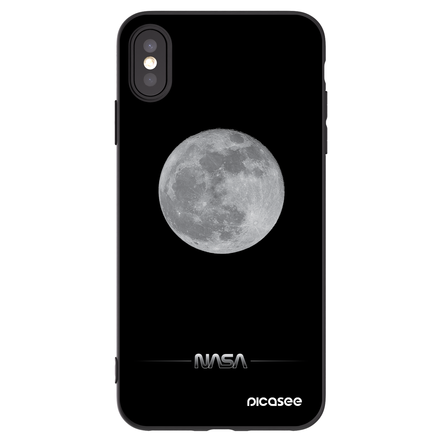 Picasee silikonski črni ovitek za Apple iPhone XS Max - Moon Minimal