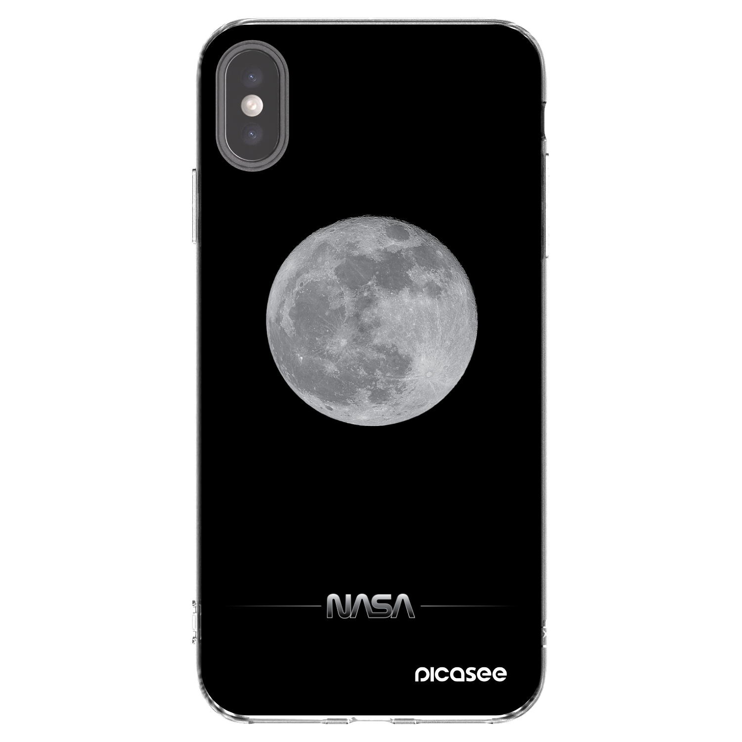 Picasee silikonski prozorni ovitek za Apple iPhone XS Max - Moon Minimal
