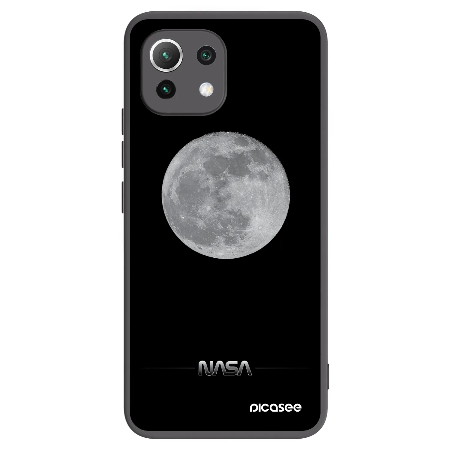 Picasee silikonski črni ovitek za Xiaomi 11 Lite 5G NE - Moon Minimal