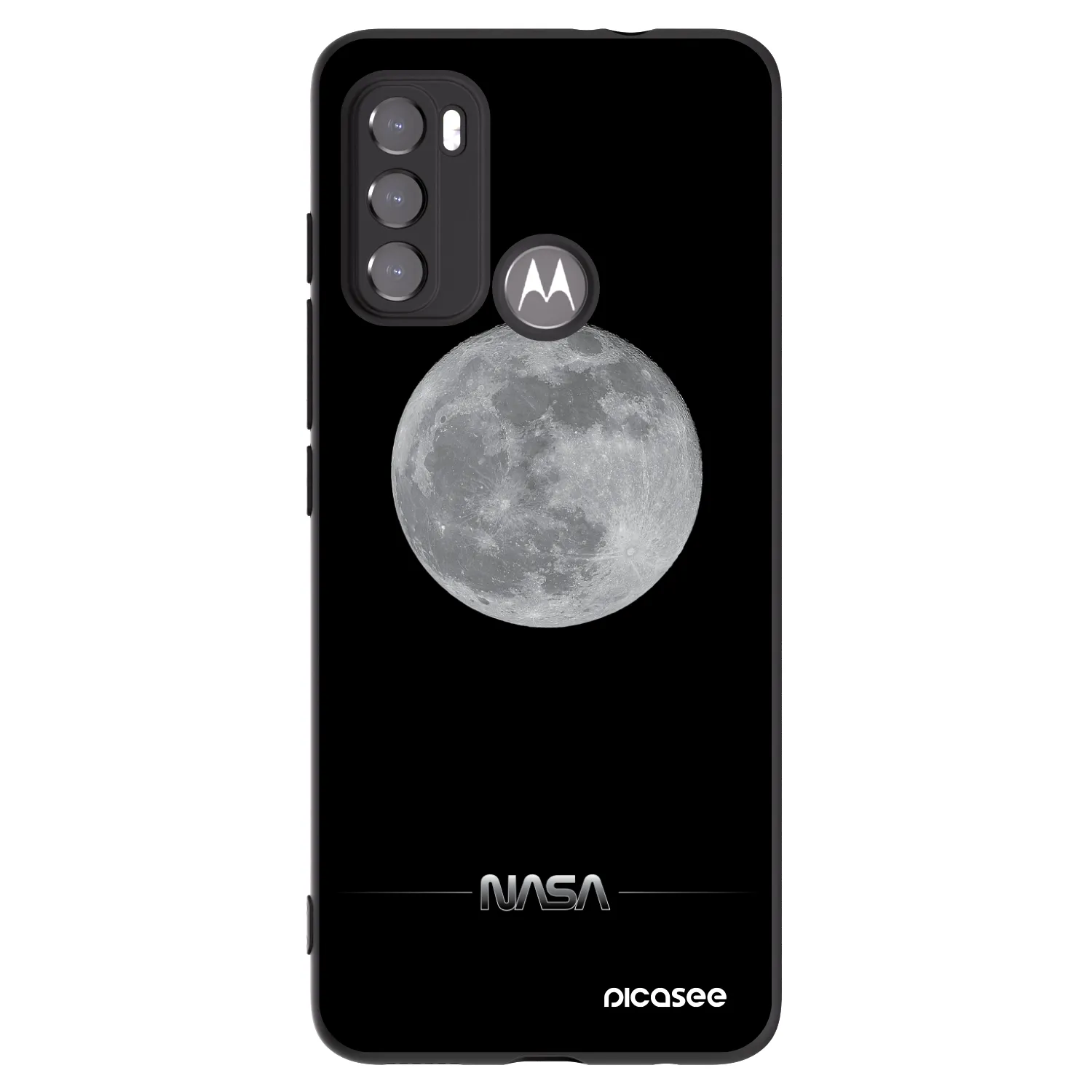 Picasee silikonski črni ovitek za Motorola Moto G60 - Moon Minimal