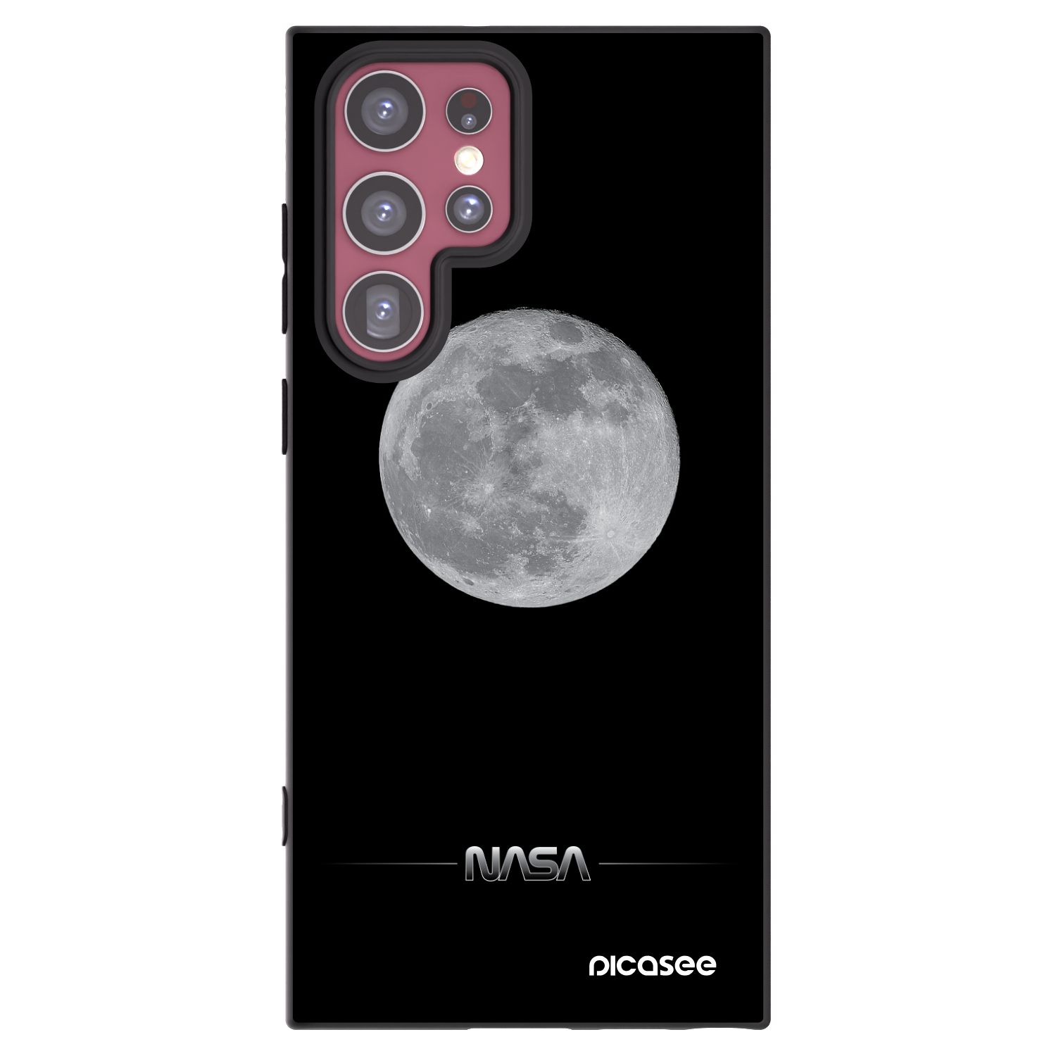 Picasee silikonski črni ovitek za Samsung Galaxy S22 Ultra 5G - Moon Minimal