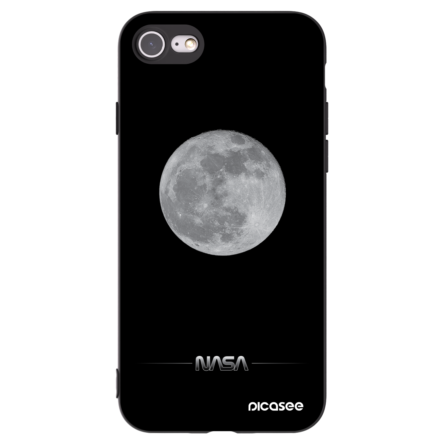 Picasee silikonski črni ovitek za Apple iPhone SE 2022 - Moon Minimal