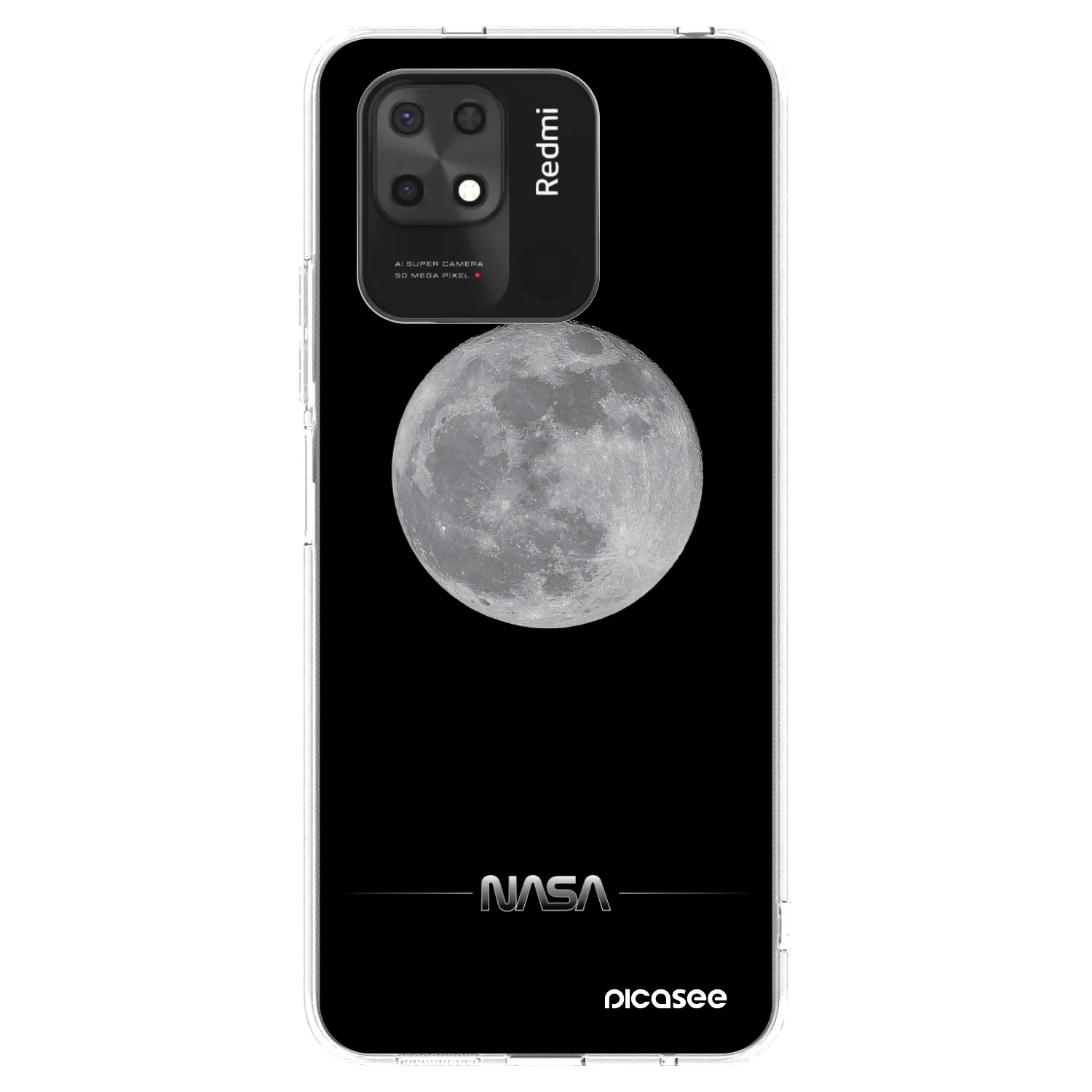 Picasee silikonski prozorni ovitek za Xiaomi Redmi 10C - Moon Minimal