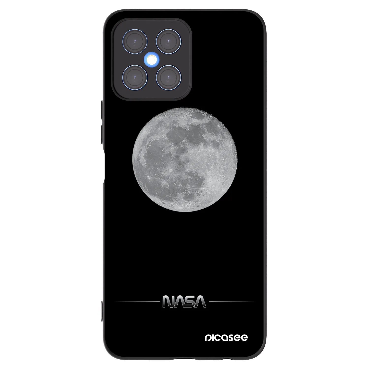 Picasee silikonski črni ovitek za Honor X8 4G - Moon Minimal