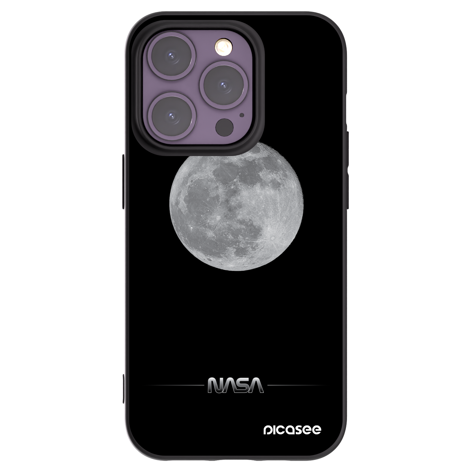 Picasee silikonski črni ovitek za Apple iPhone 14 Pro - Moon Minimal