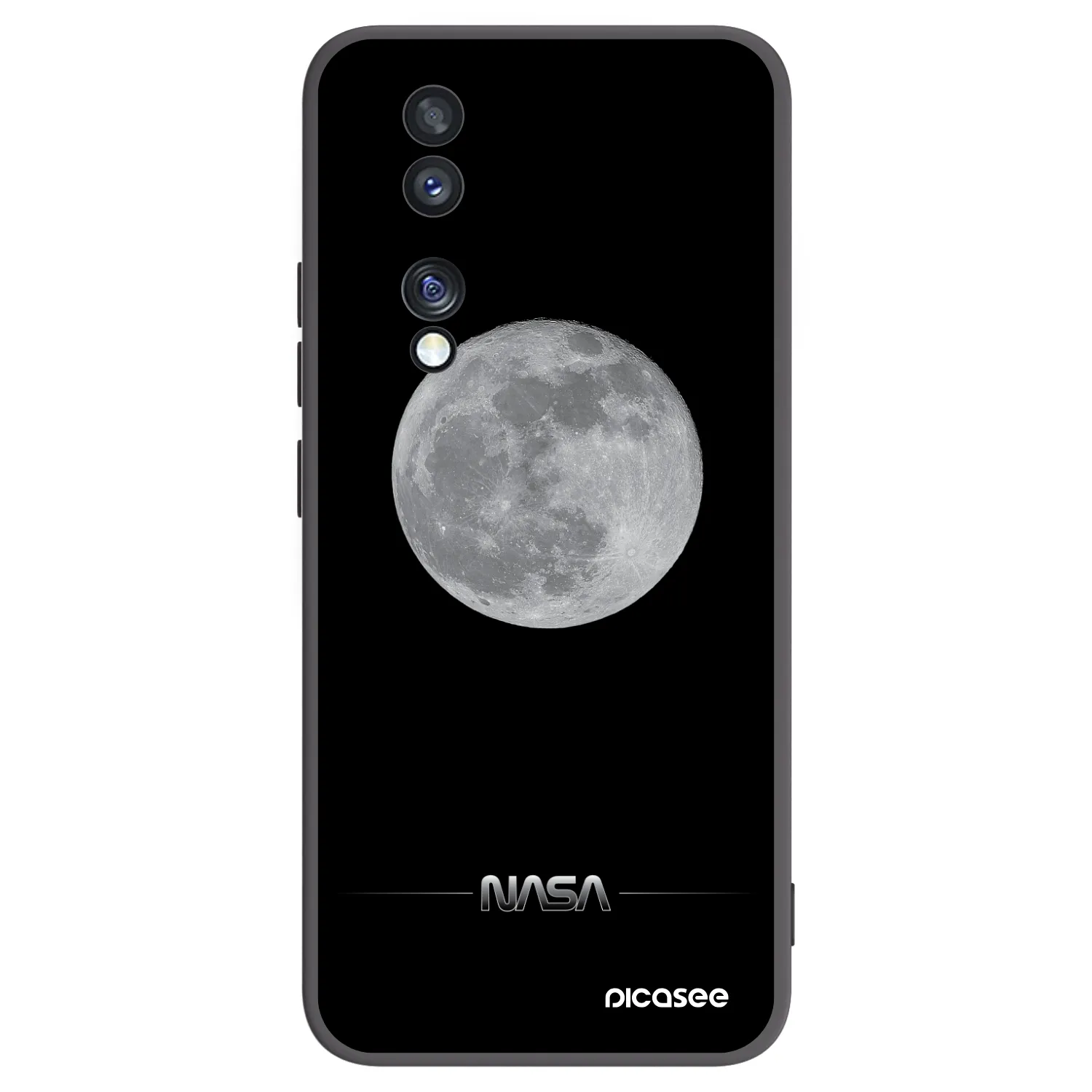 Picasee silikonski črni ovitek za Honor 70 - Moon Minimal