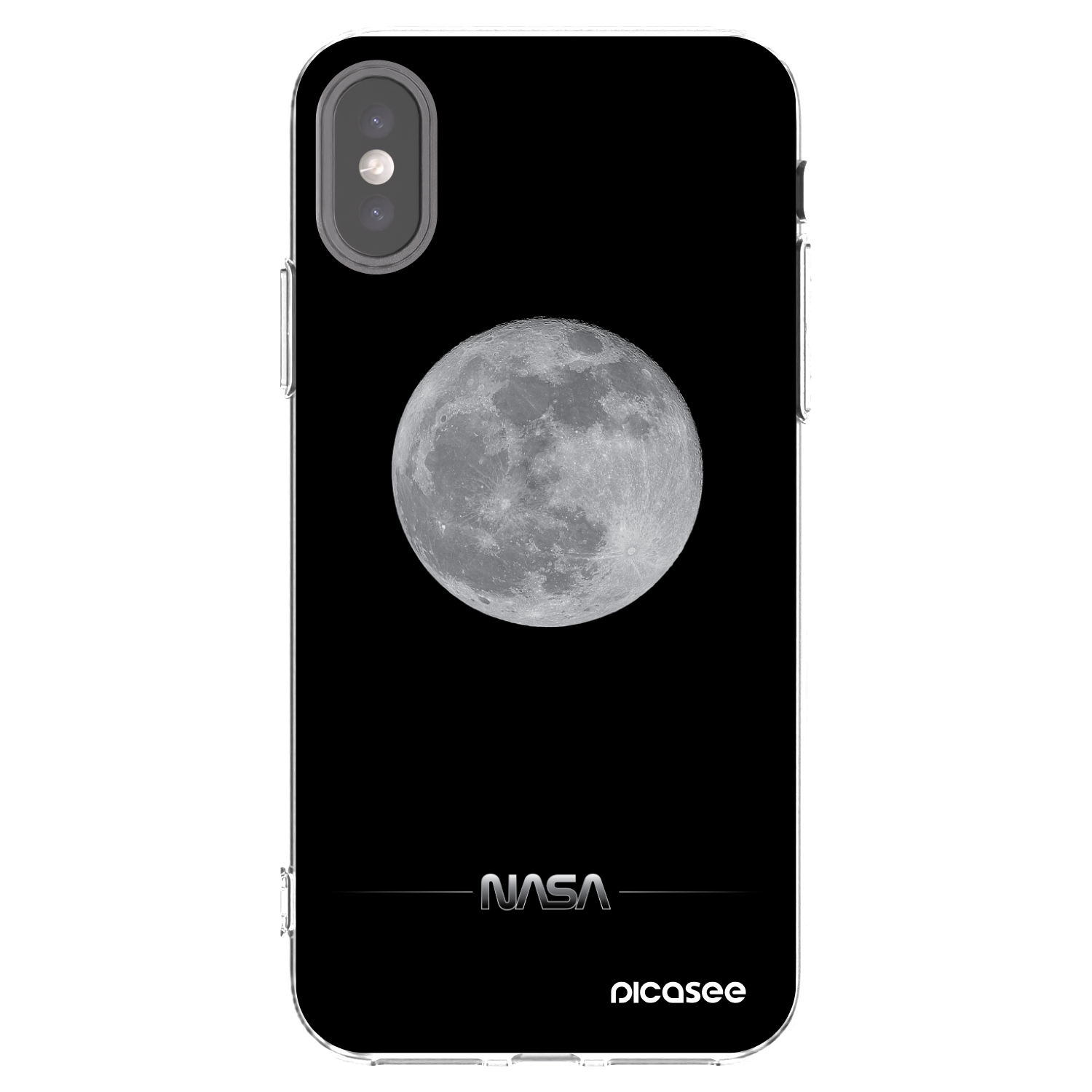 Picasee silikonski prozorni ovitek za Apple iPhone X/XS - Moon Minimal