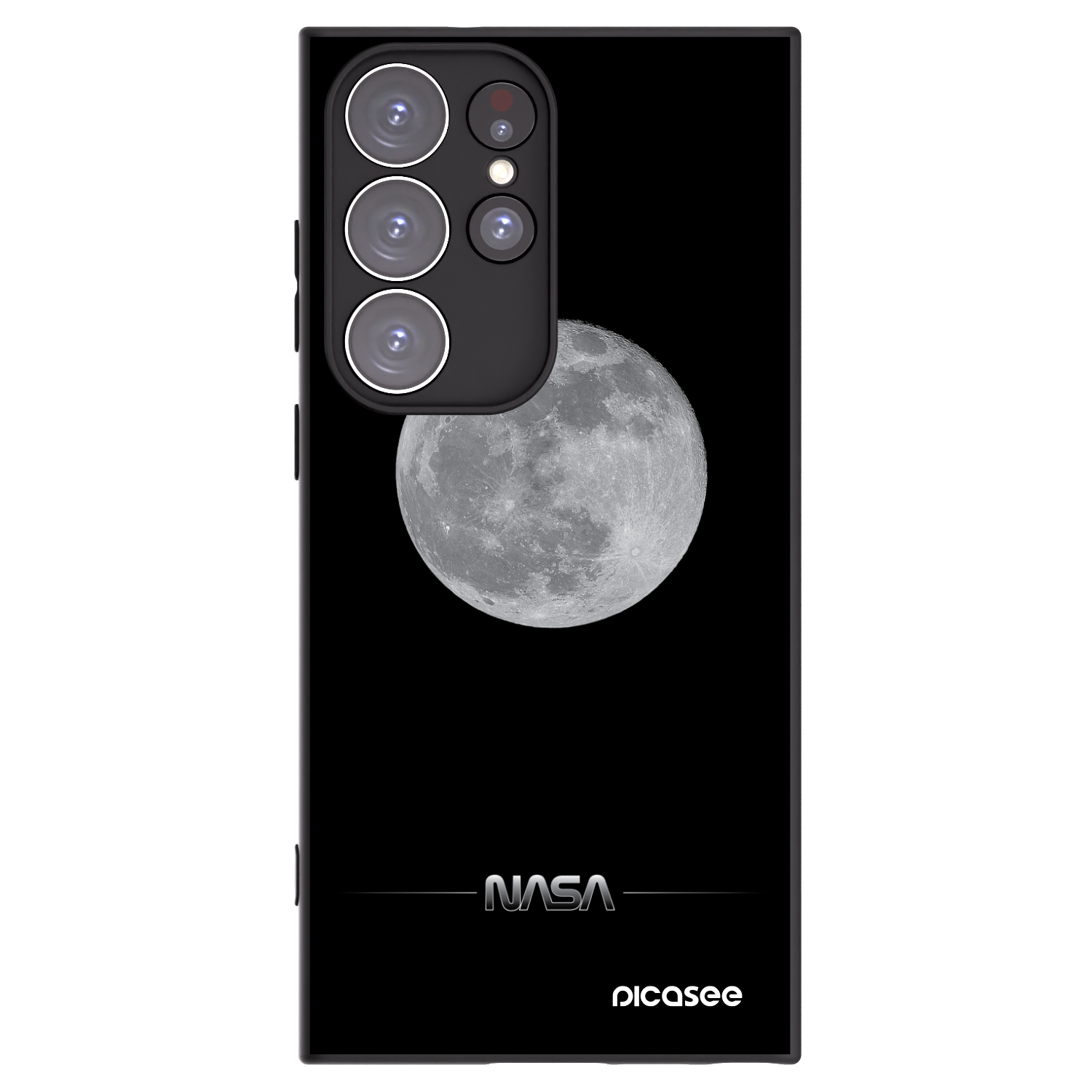 Picasee silikonski črni ovitek za Samsung Galaxy S23 Ultra 5G - Moon Minimal