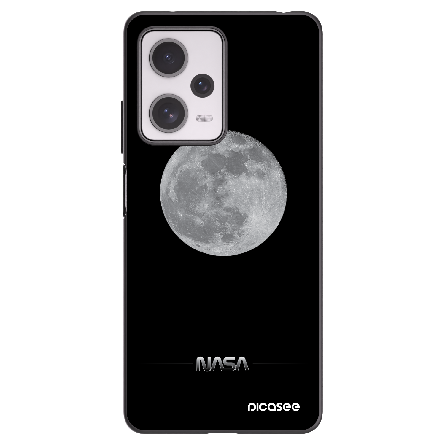 Picasee silikonski črni ovitek za Xiaomi Redmi Note 12 Pro+ 5G - Moon Minimal