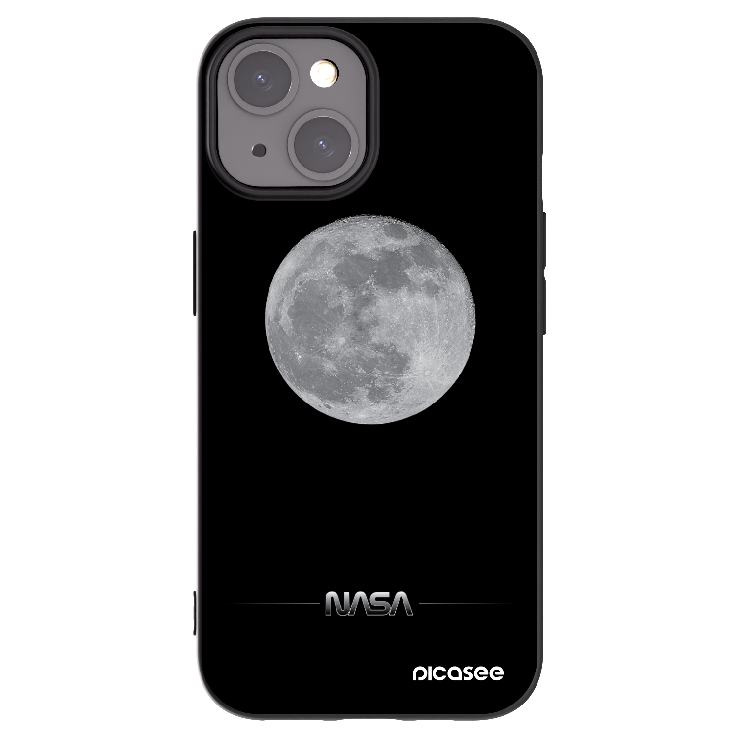 Picasee silikonski črni ovitek za Apple iPhone 15 - Moon Minimal