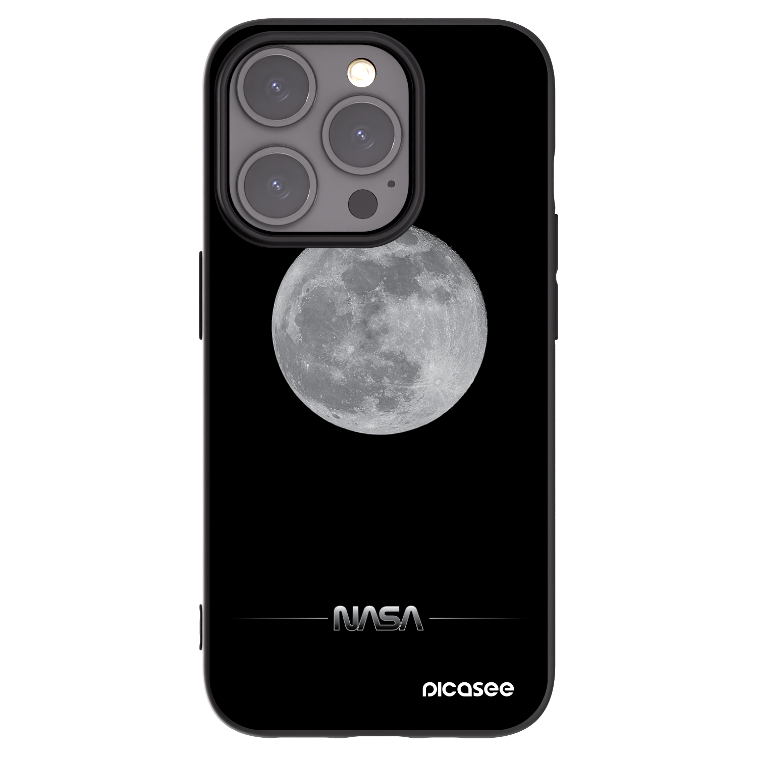 Picasee silikonski črni ovitek za Apple iPhone 15 Pro - Moon Minimal