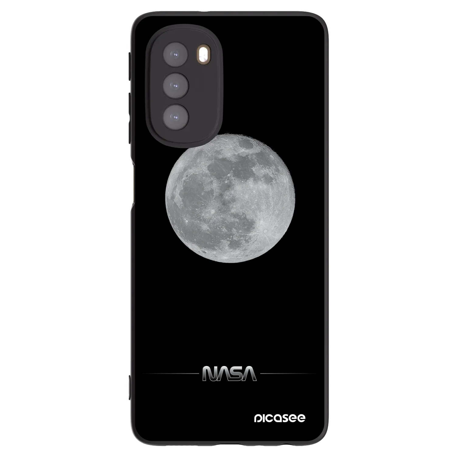 Picasee silikonski črni ovitek za Motorola Moto G51 - Moon Minimal