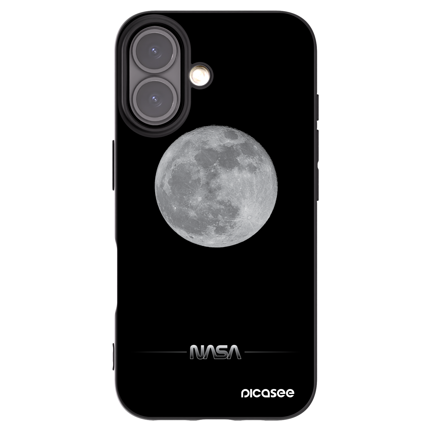 Picasee silikonski črni ovitek za Apple iPhone 16 - Moon Minimal