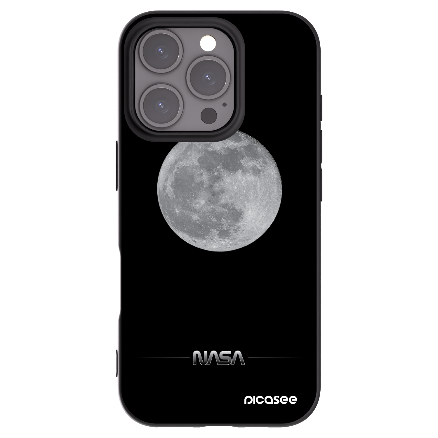 Picasee silikonski črni ovitek za Apple iPhone 16 Pro - Moon Minimal