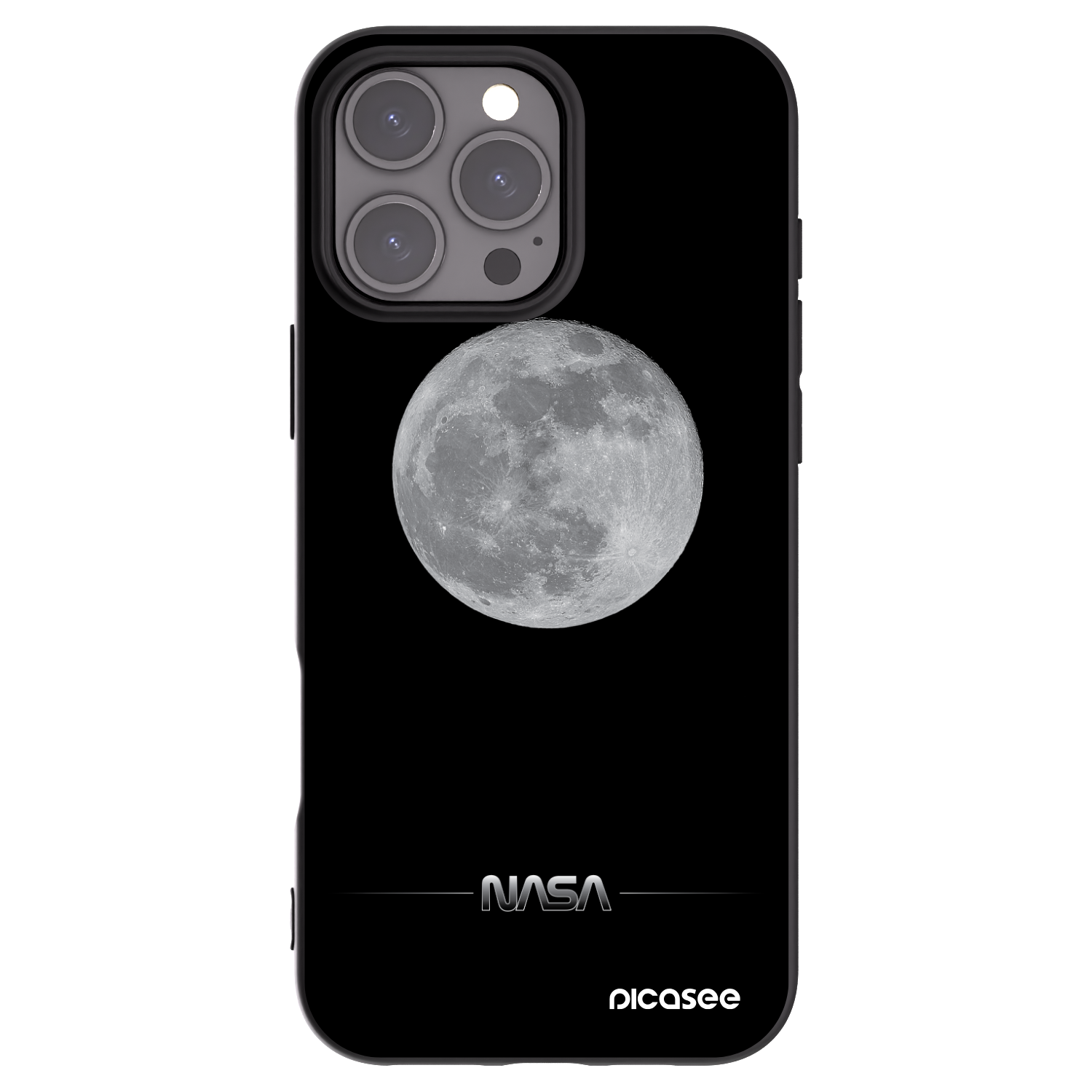 Picasee silikonski črni ovitek za Apple iPhone 16 Pro Max - Moon Minimal