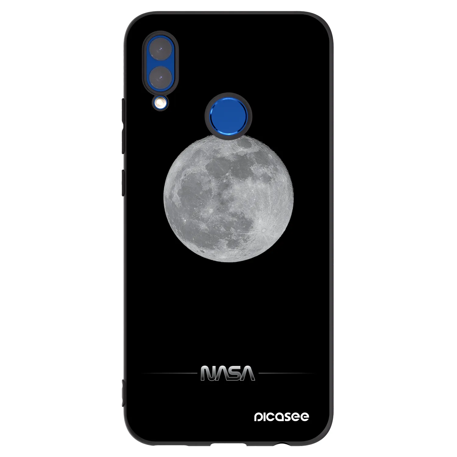 Picasee silikonski črni ovitek za Honor 10 Lite - Moon Minimal