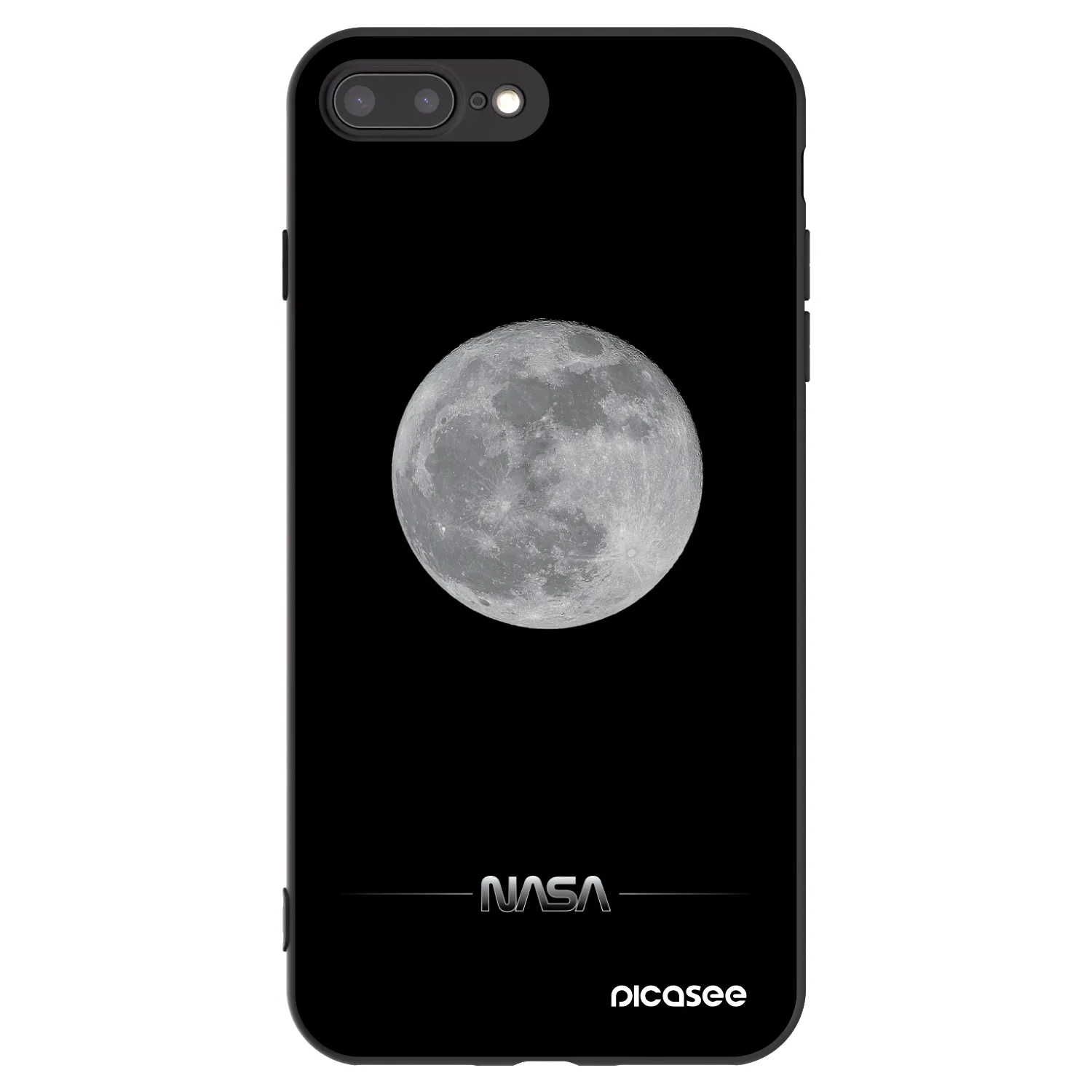 Picasee silikonski črni ovitek za Apple iPhone 7 Plus - Moon Minimal